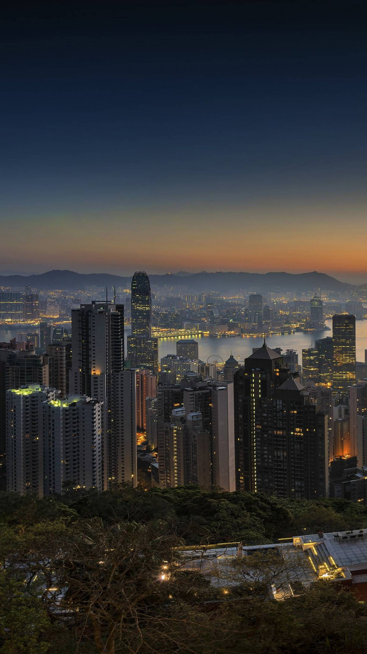 Обои Гонконг, городской пейзаж, город, городской район, метрополия в разрешении 750x1334