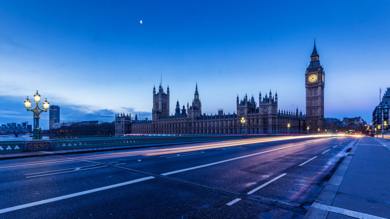 Обои здание парламента, вестминстерский дворец, Биг Бен, ориентир, город в разрешении 1280x720