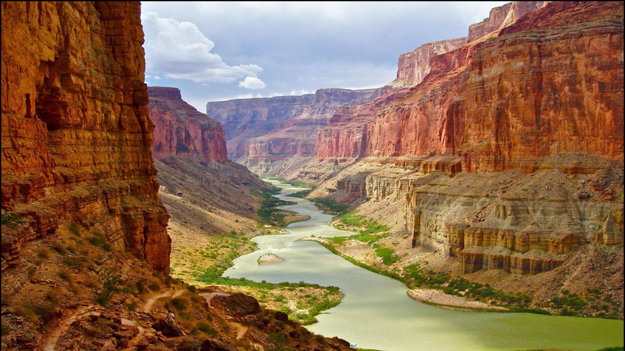 Обои Гранд Каньон Виллидж, большой каньон, каньон, природа, формирование в разрешении 1280x720