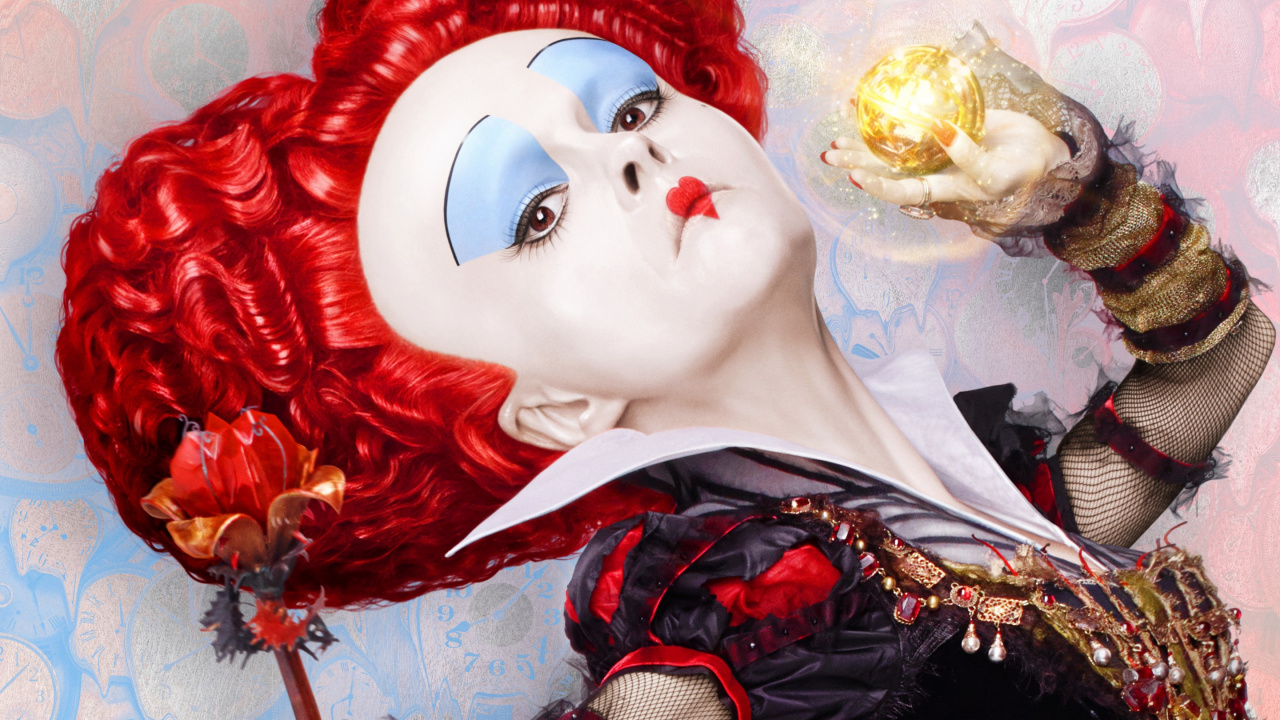 Обои красная королева, безумный Шляпник, Алиса в стране чудес, красный цвет, иллюстрация в разрешении 1280x720