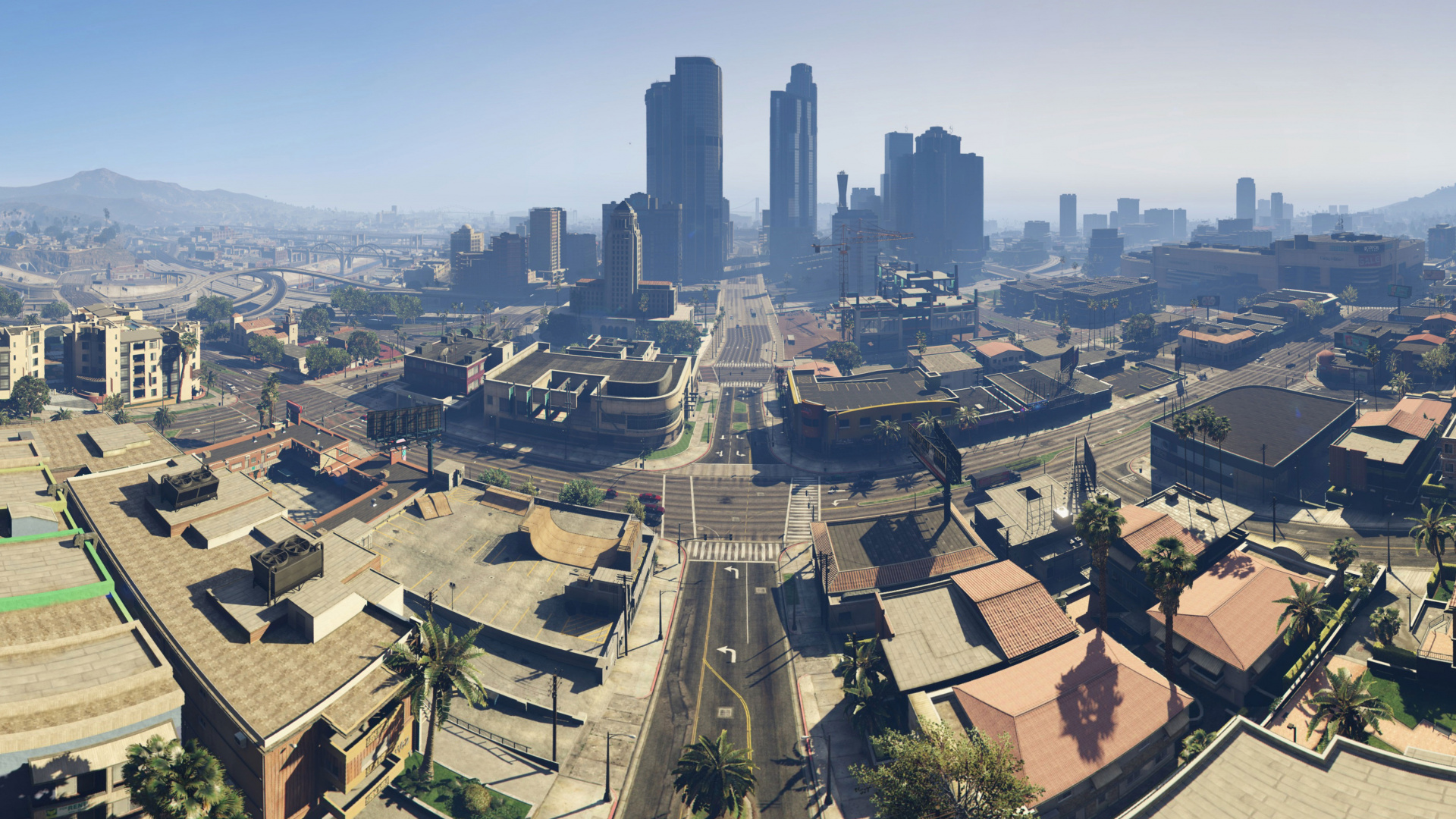 Обои городской район, город, городской пейзаж, метрополия, линия горизонта в разрешении 1920x1080