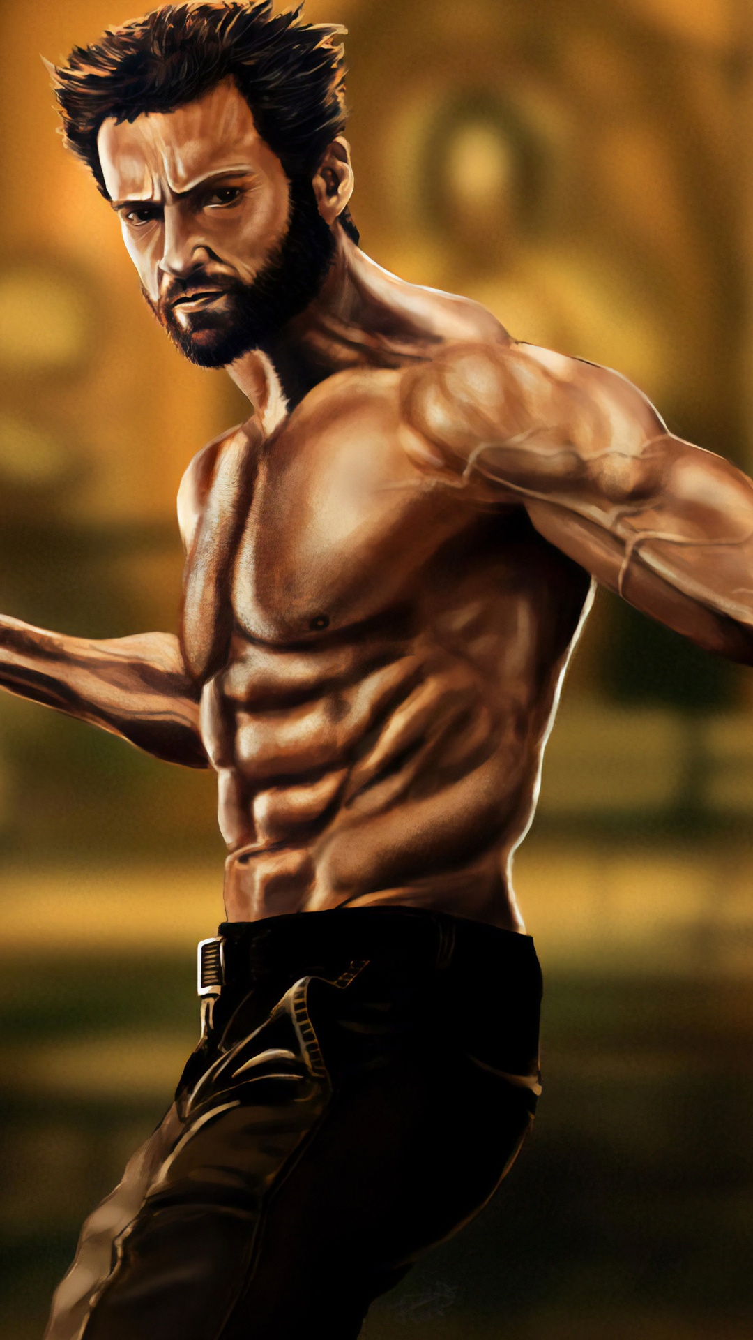 Обои Росомаха, супергерой, мышца, культурист, человек в разрешении 1080x1920