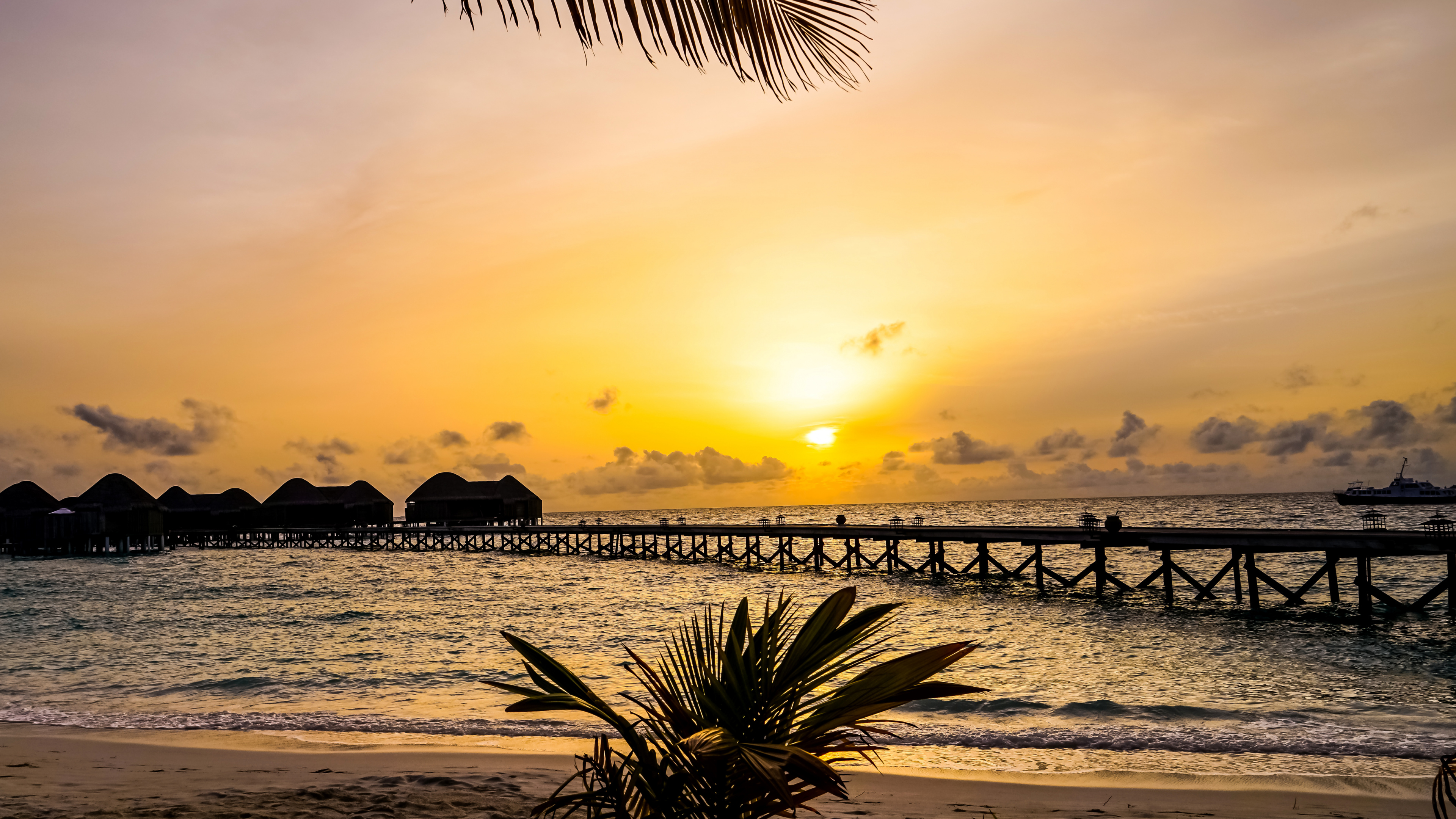 Обои халавели, закат, прибежище, море, пляж в разрешении 3840x2160