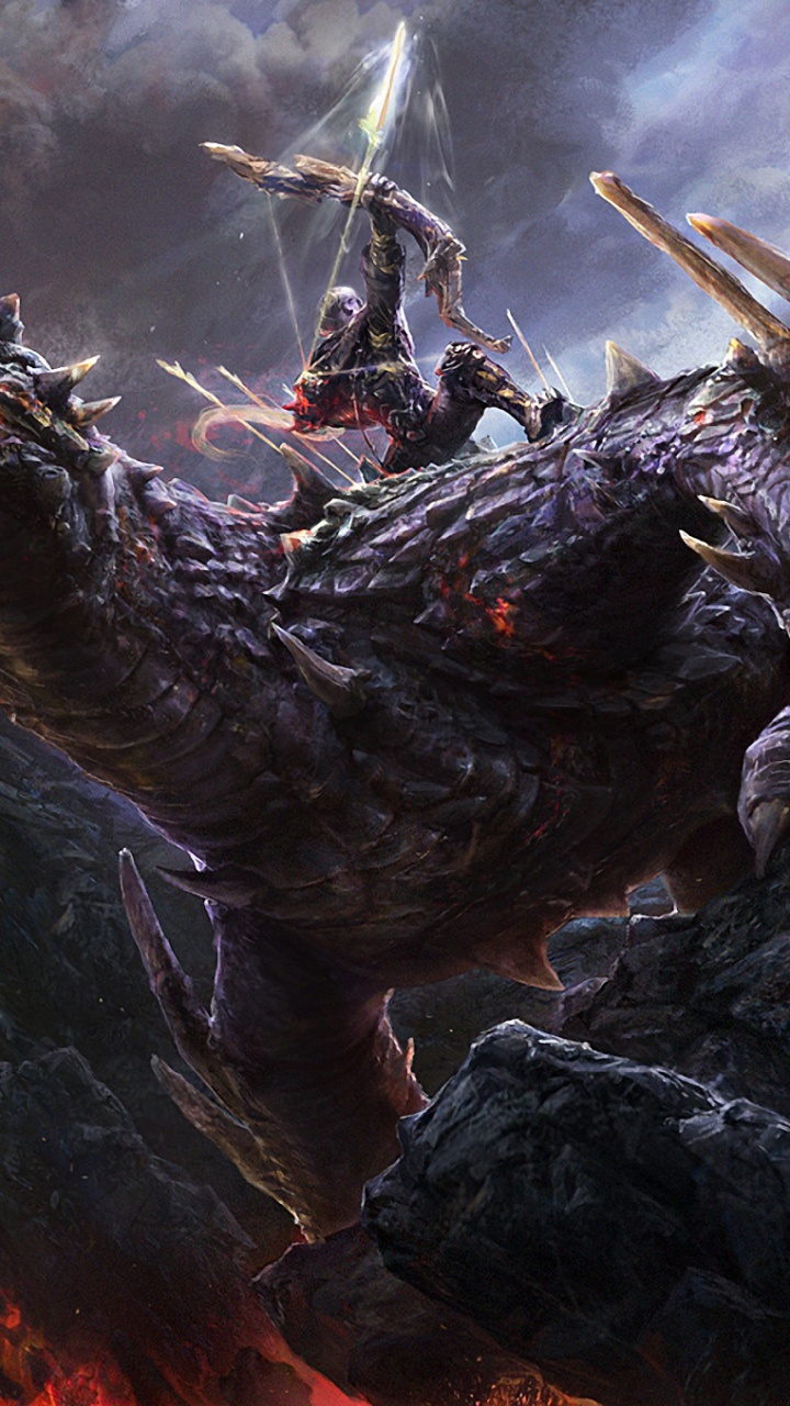 Обои фантастическое искусство, фэнтези, демон, мифология, вымирание в разрешении 720x1280