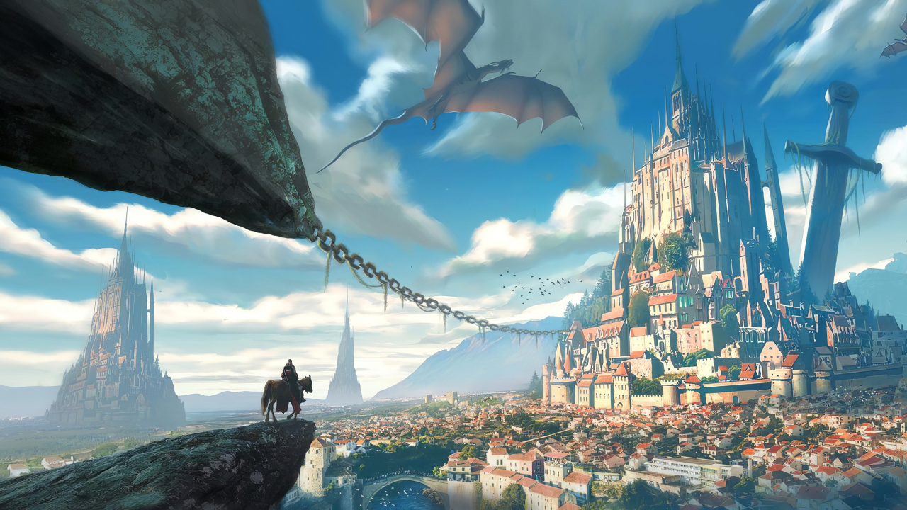 Обои цифровое искусство, арт, облако, дневное время, мир в разрешении 1280x720