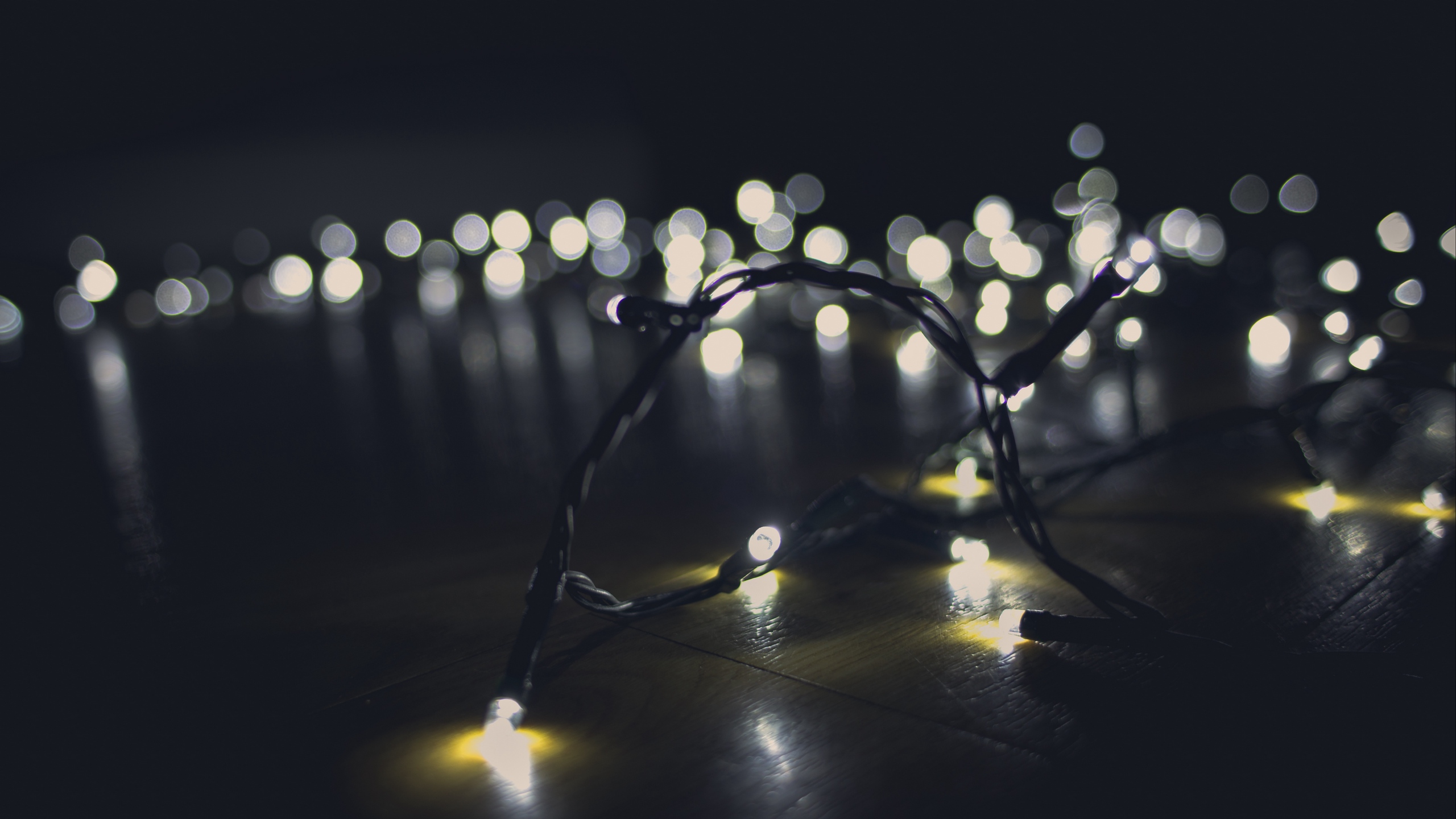 Обои вода, свет, ночь, освещение, отражение в разрешении 2560x1440