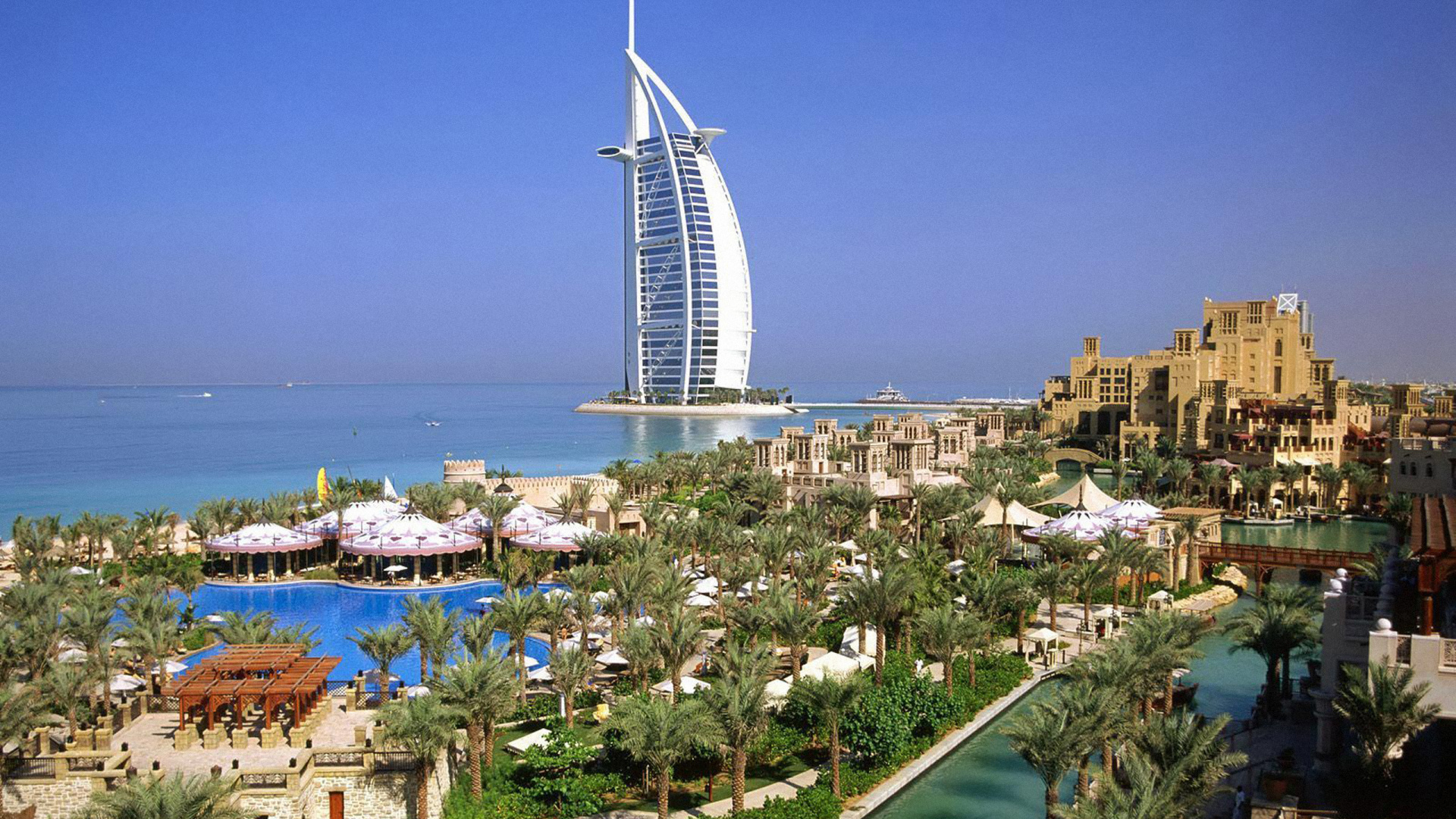 Обои Бурдж Аль араб, город, туризм, мир, Бурдж Халифа в разрешении 1920x1080