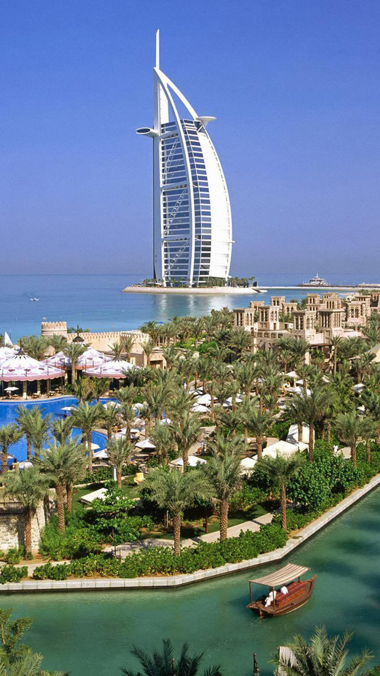 Обои Бурдж Аль араб, город, туризм, мир, Бурдж Халифа в разрешении 750x1334