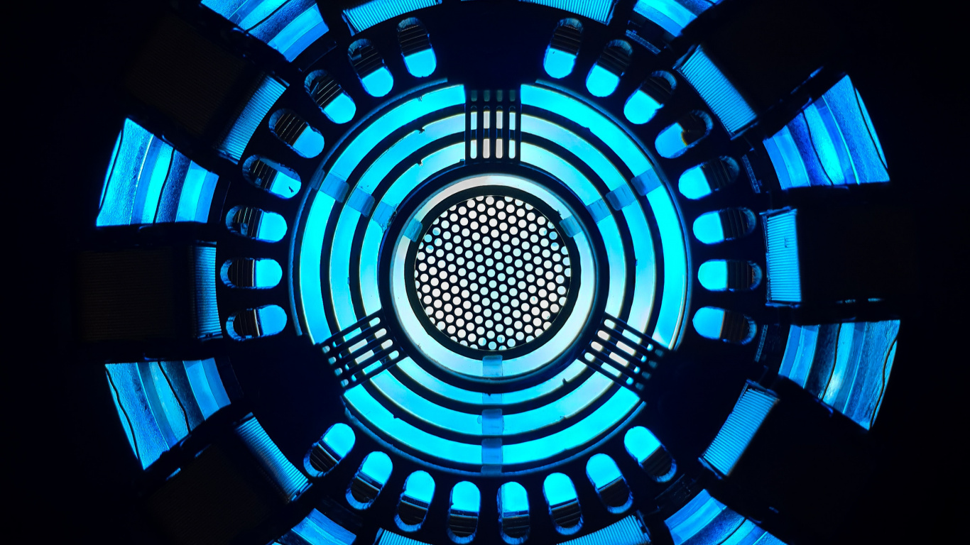 Обои иллюстрация, синий, круг, дизайн, узор в разрешении 1366x768