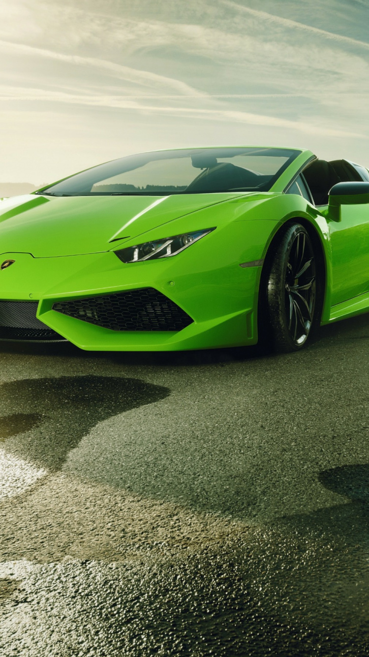 Обои Ламборджини, авто, группы novitec, суперкар, зеленый в разрешении 750x1334