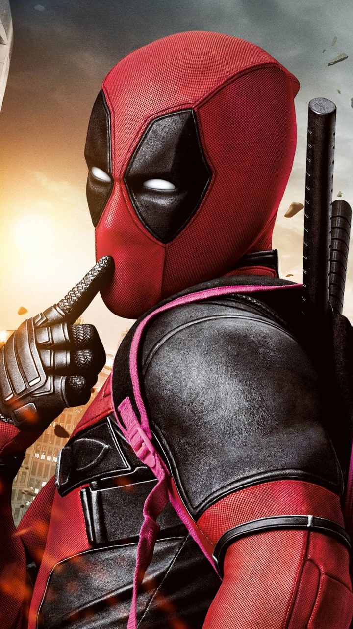 Обои дэдпул, компьютерная игра, фигурка, Х-Сила, фильм в разрешении 720x1280