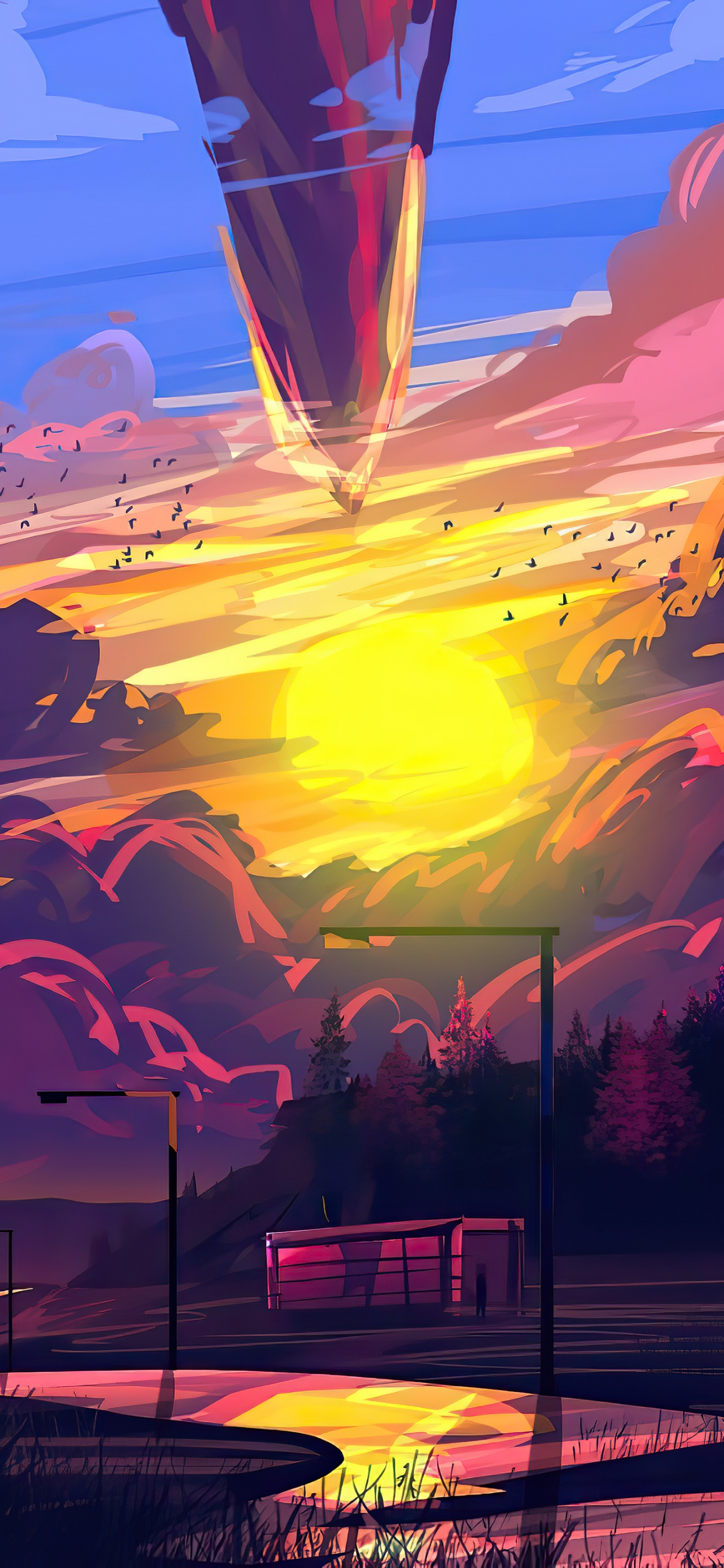 Обои дизайн, иллюстрация, живопись, рисование, арт в разрешении 1242x2688