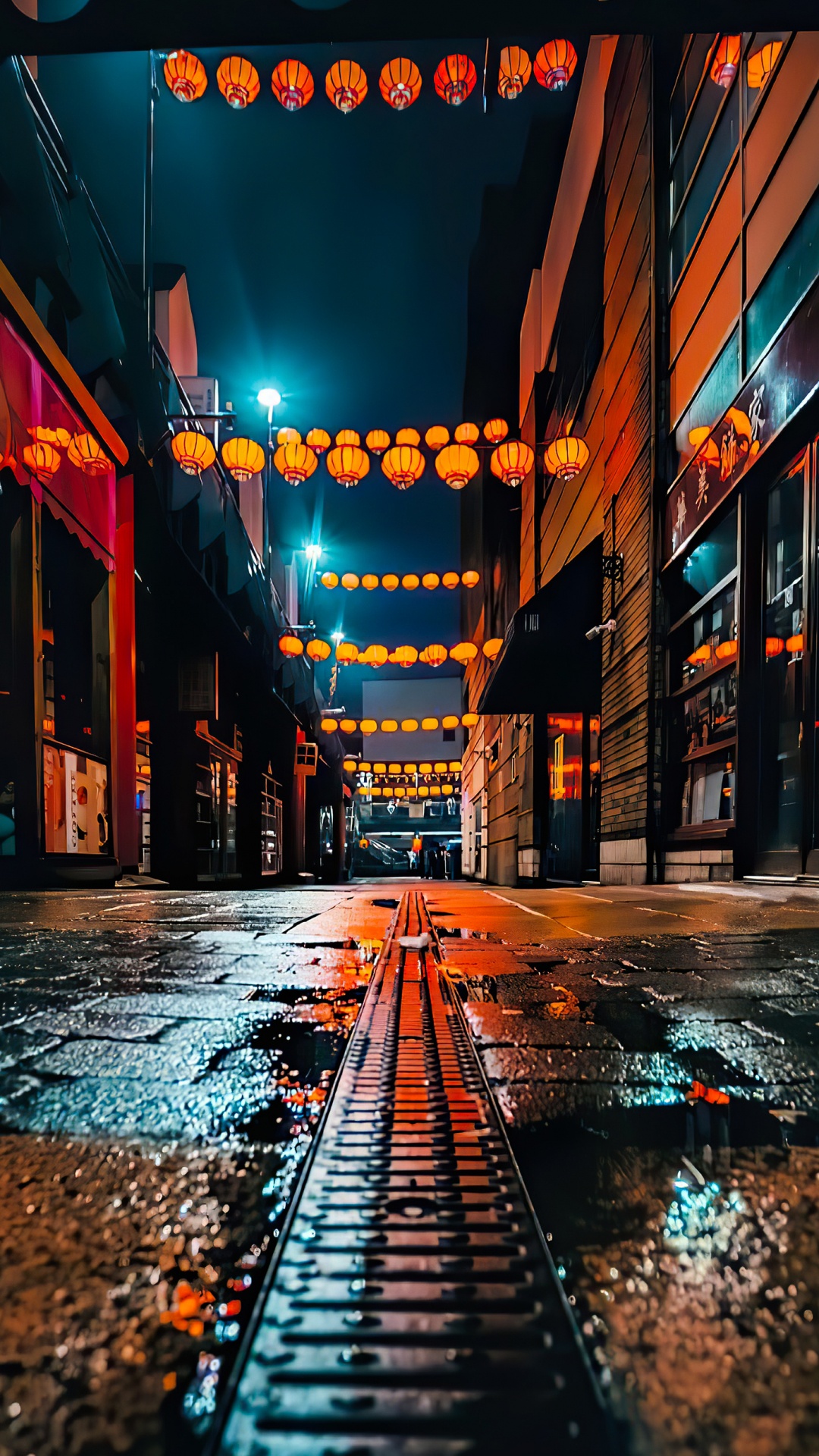 Обои ночь, уличный фонарь, свет, городской пейзаж, улица в разрешении 1080x1920