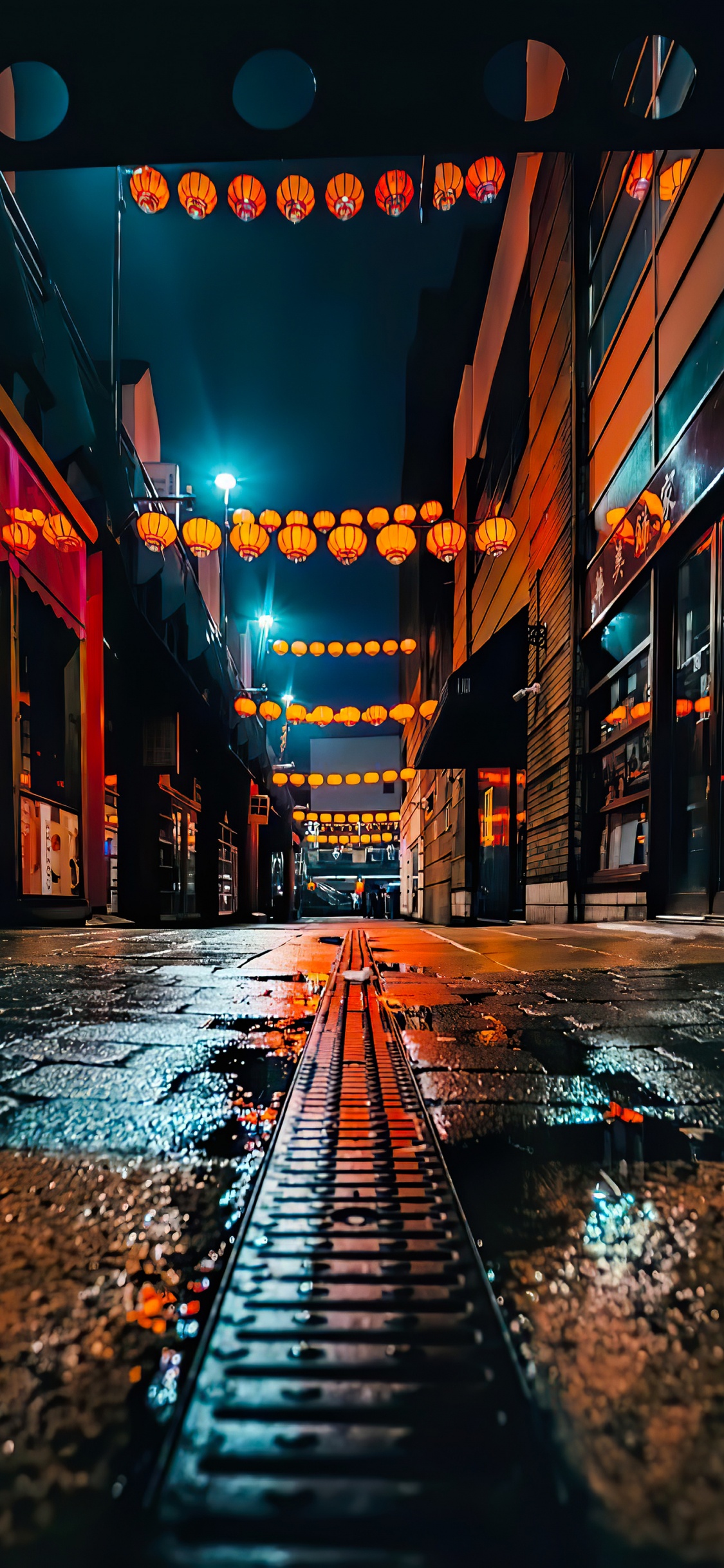 Обои ночь, уличный фонарь, свет, городской пейзаж, улица в разрешении 1125x2436