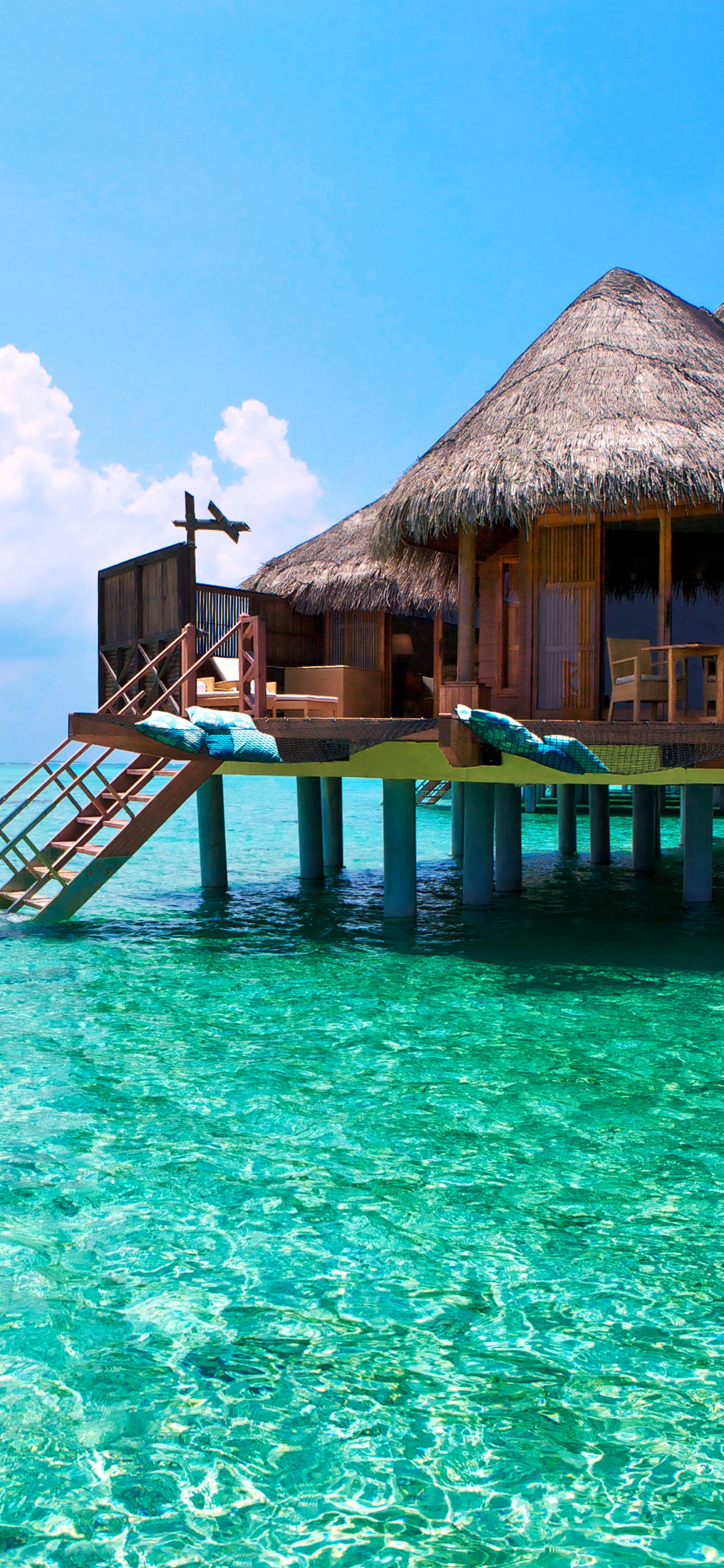 Обои Остров, прибежище, отпуск, тропическая зона, море в разрешении 1242x2688