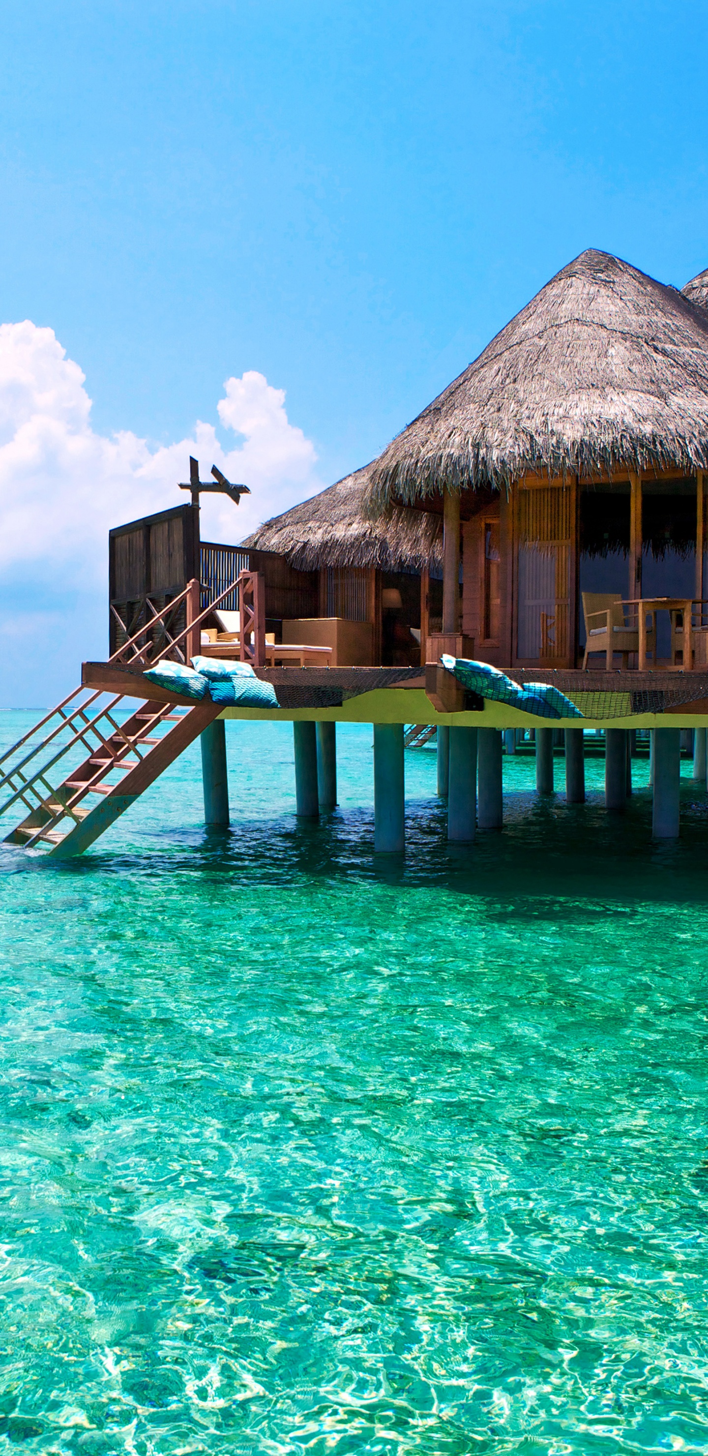 Обои Остров, прибежище, отпуск, тропическая зона, море в разрешении 1440x2960