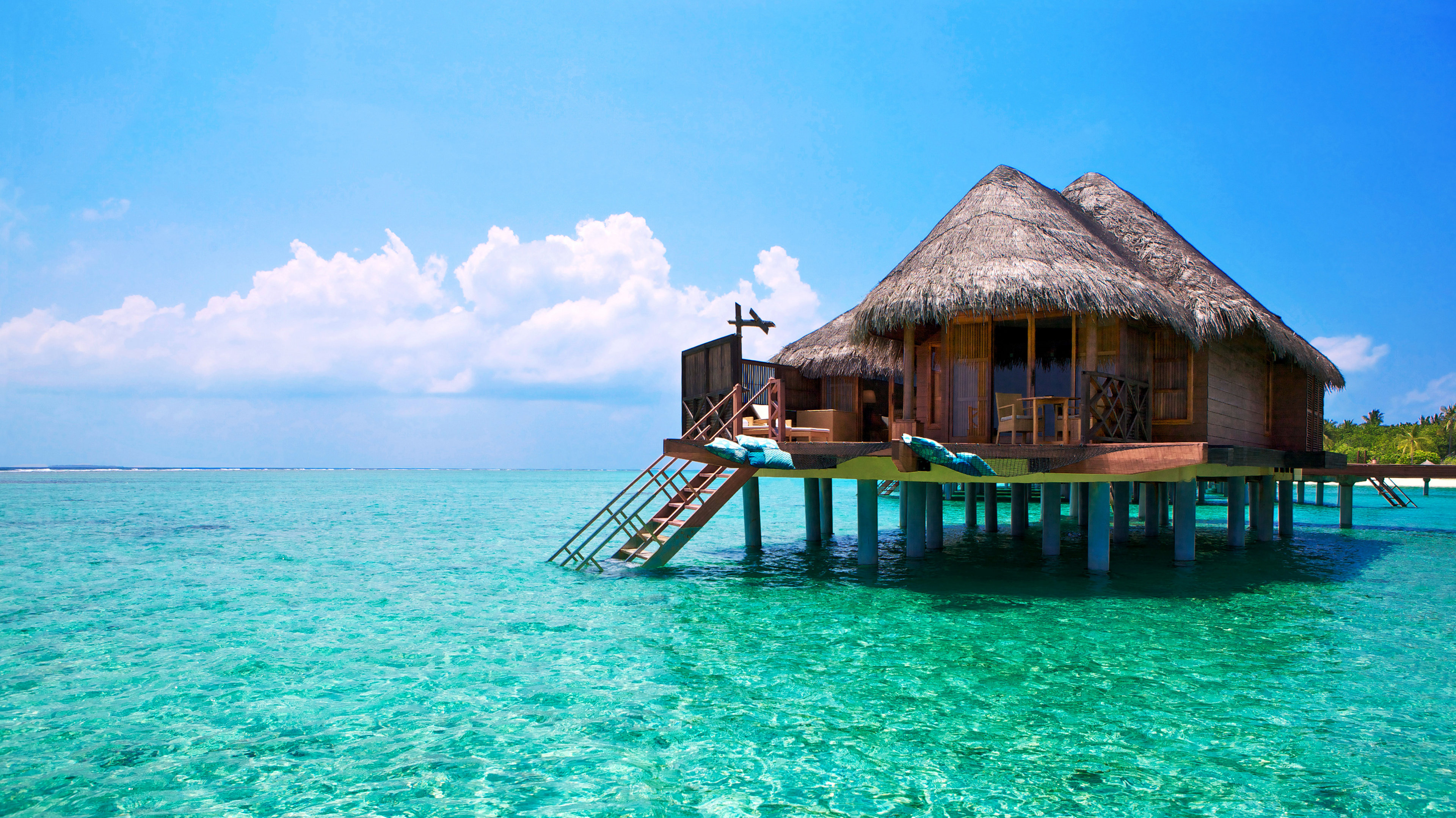 Обои Остров, прибежище, отпуск, тропическая зона, море в разрешении 3840x2160