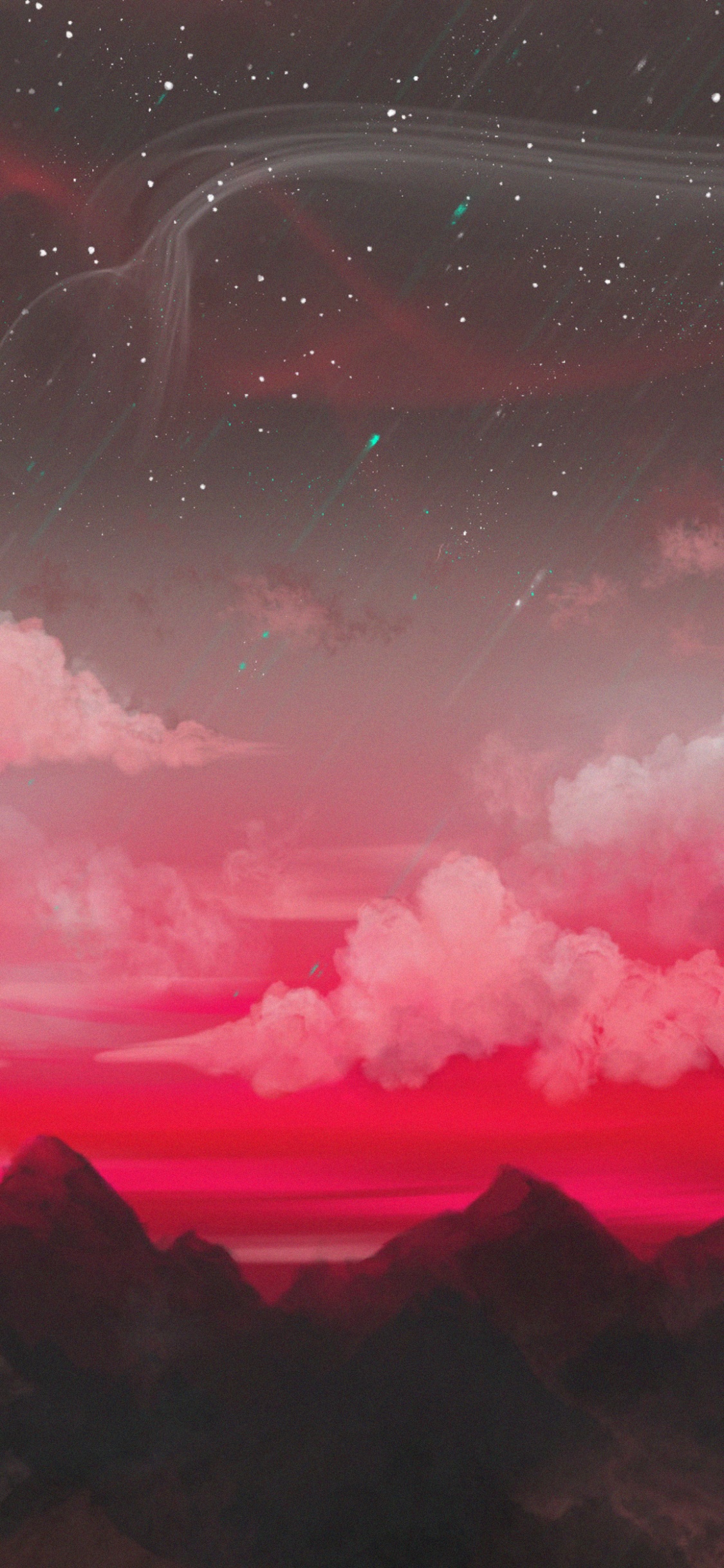 Обои кот, Аврора, Природа М, космос, пейзаж в разрешении 1125x2436