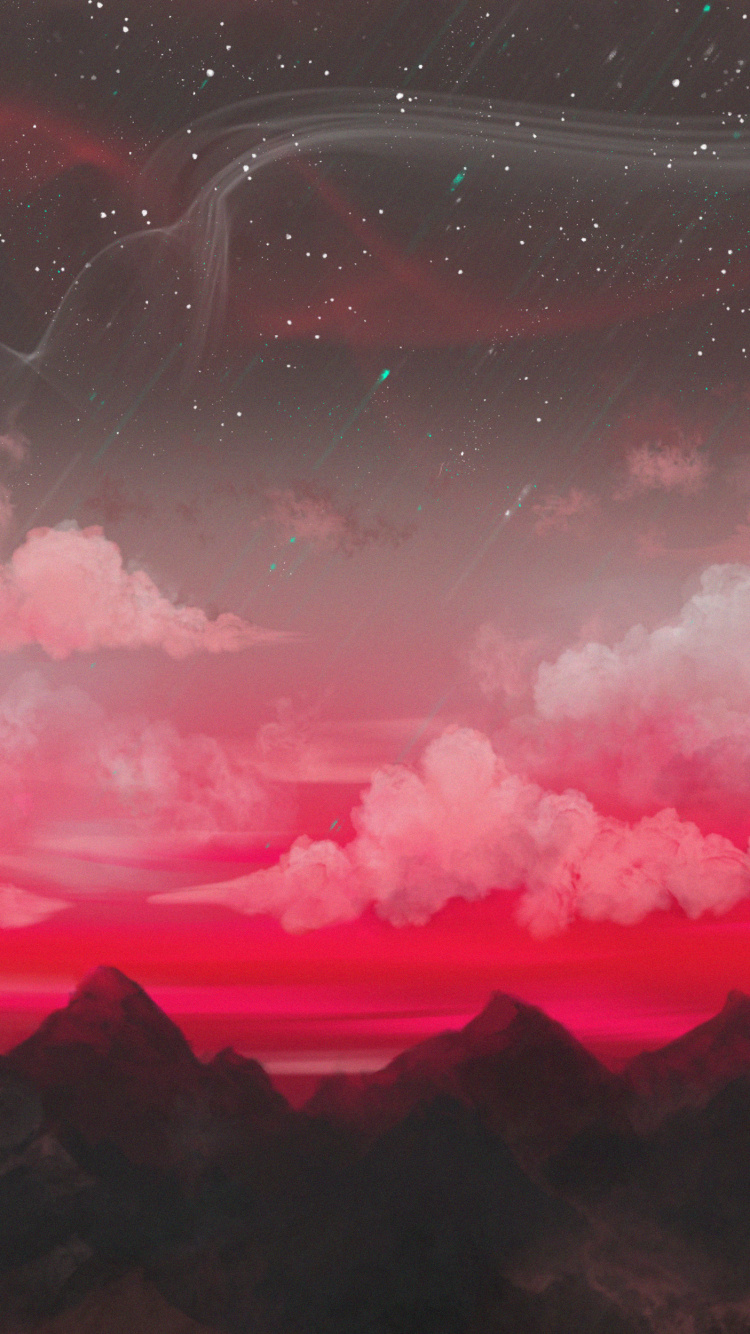 Обои кот, Аврора, Природа М, космос, пейзаж в разрешении 750x1334