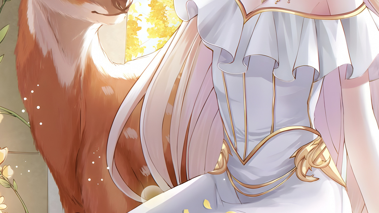 Обои красивая аниме девушка, аниме, аниме арт, мультфильм, рукав в разрешении 1280x720