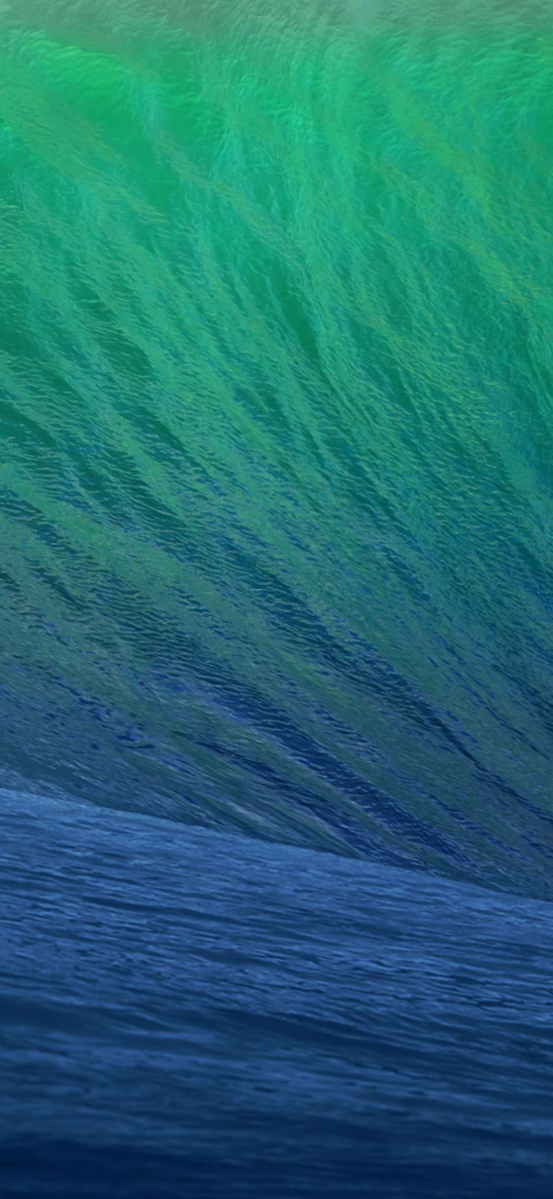 Обои apple, зеленый, волна, ветровая волна, океан в разрешении 1125x2436