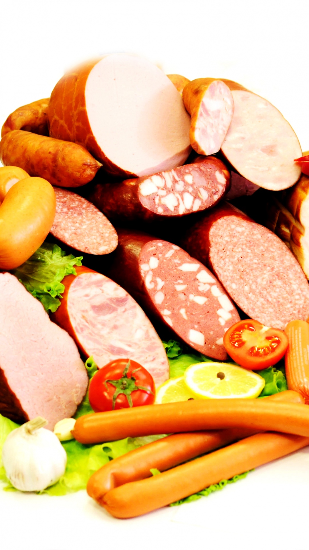 Обои ветчина, колбаса, пища, мясо, овощ в разрешении 1080x1920