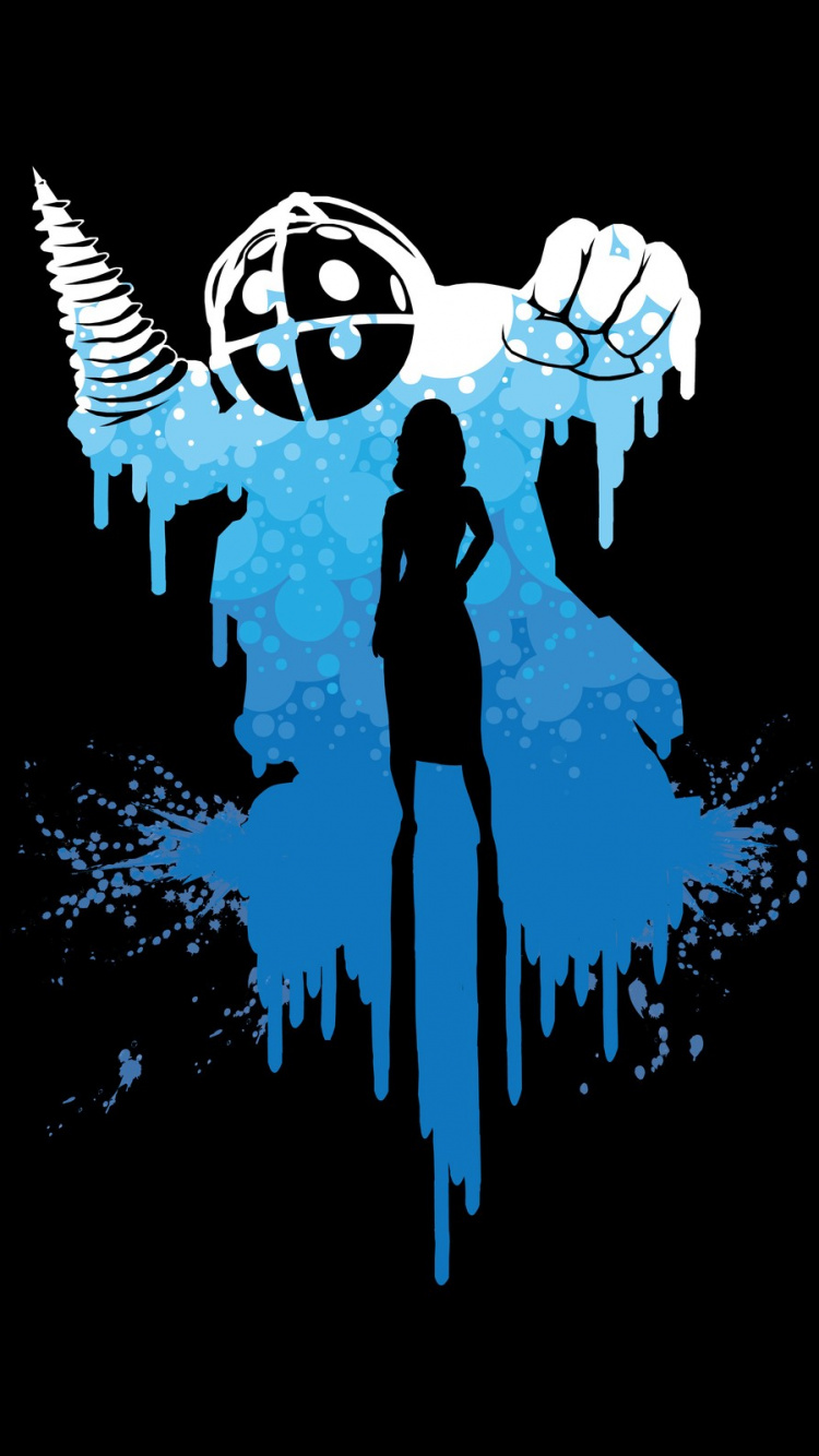 Обои bioshock infinite, графический дизайн, иллюстрация, тьма, шрифт в разрешении 750x1334