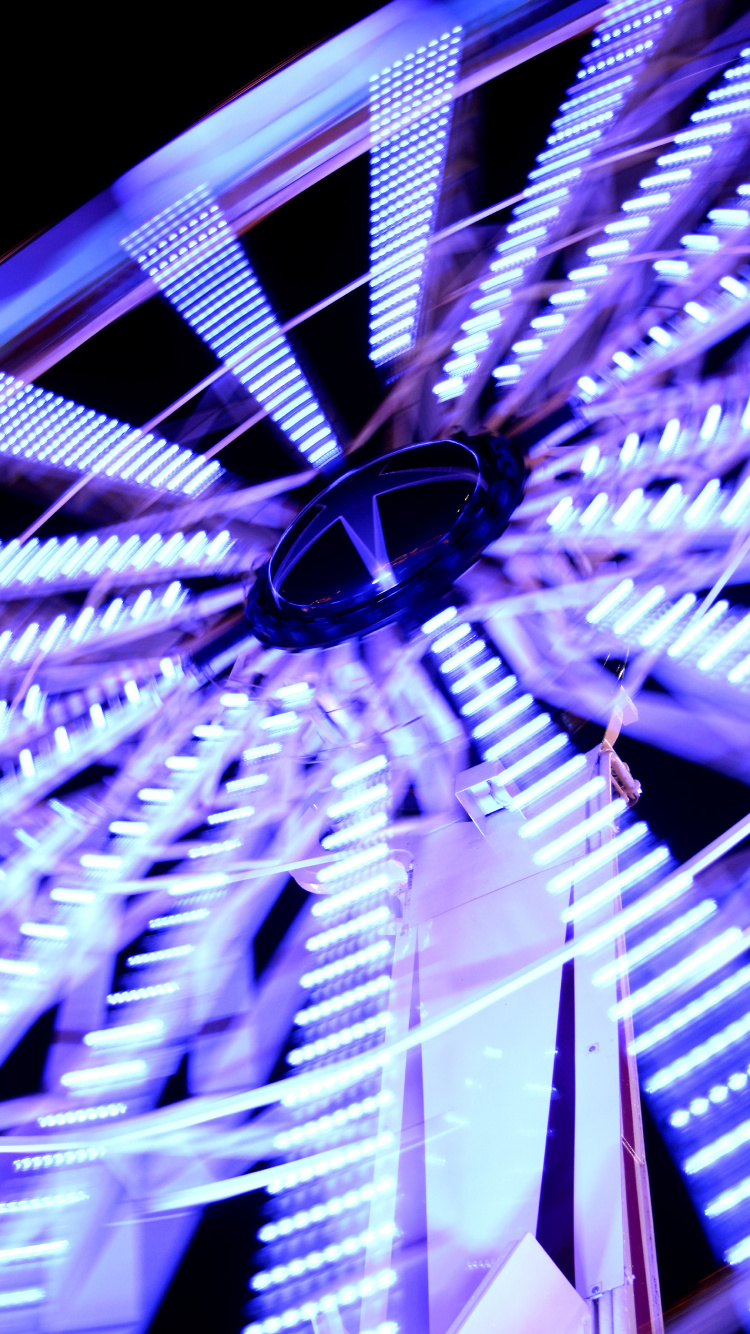 Обои вращение, синий, пурпур, Фиолетовый, свет в разрешении 750x1334