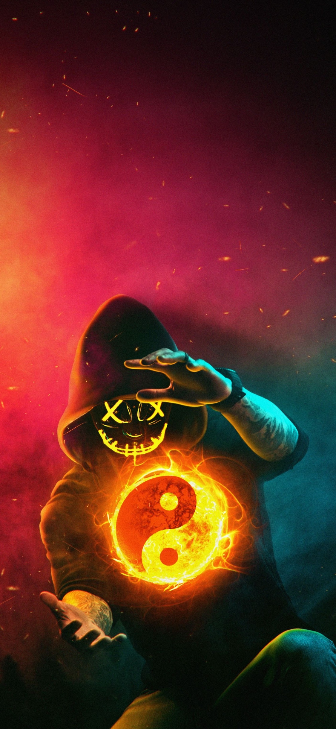 Обои хакер обои, свет, освещение, тыквенных, калебас в разрешении 1125x2436