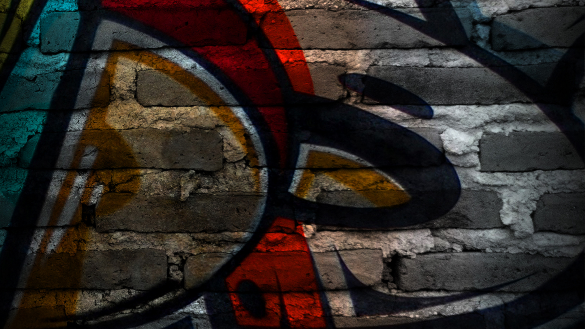 Обои арт, витраж, художественная краска, дорожное покрытие, граффити в разрешении 1920x1080