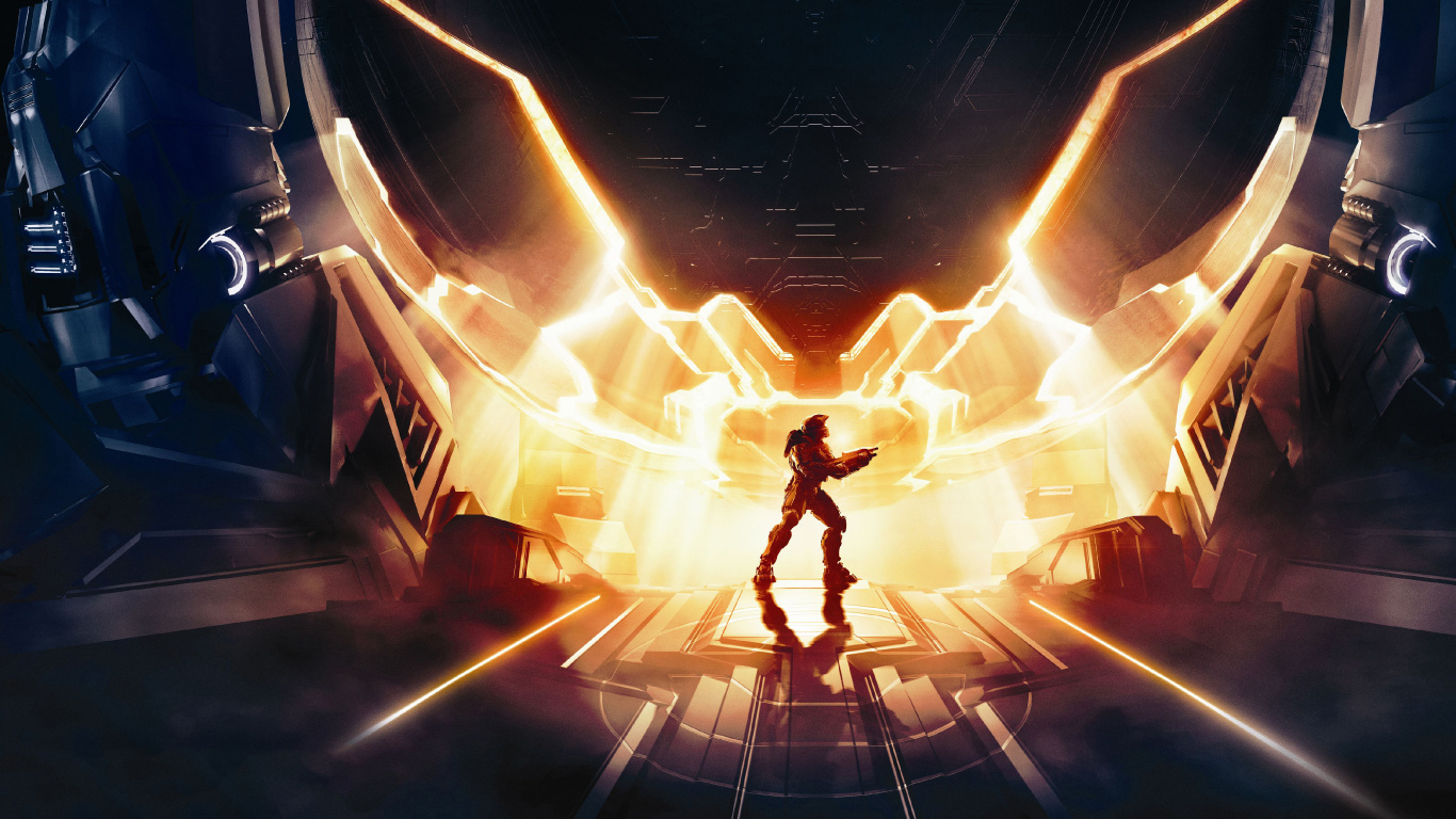 Обои halo 4, мастер чиф, компьютерная игра, игры, тепло в разрешении 1366x768