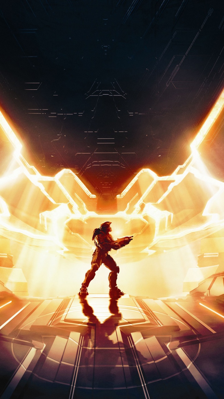 Обои halo 4, мастер чиф, компьютерная игра, игры, тепло в разрешении 720x1280