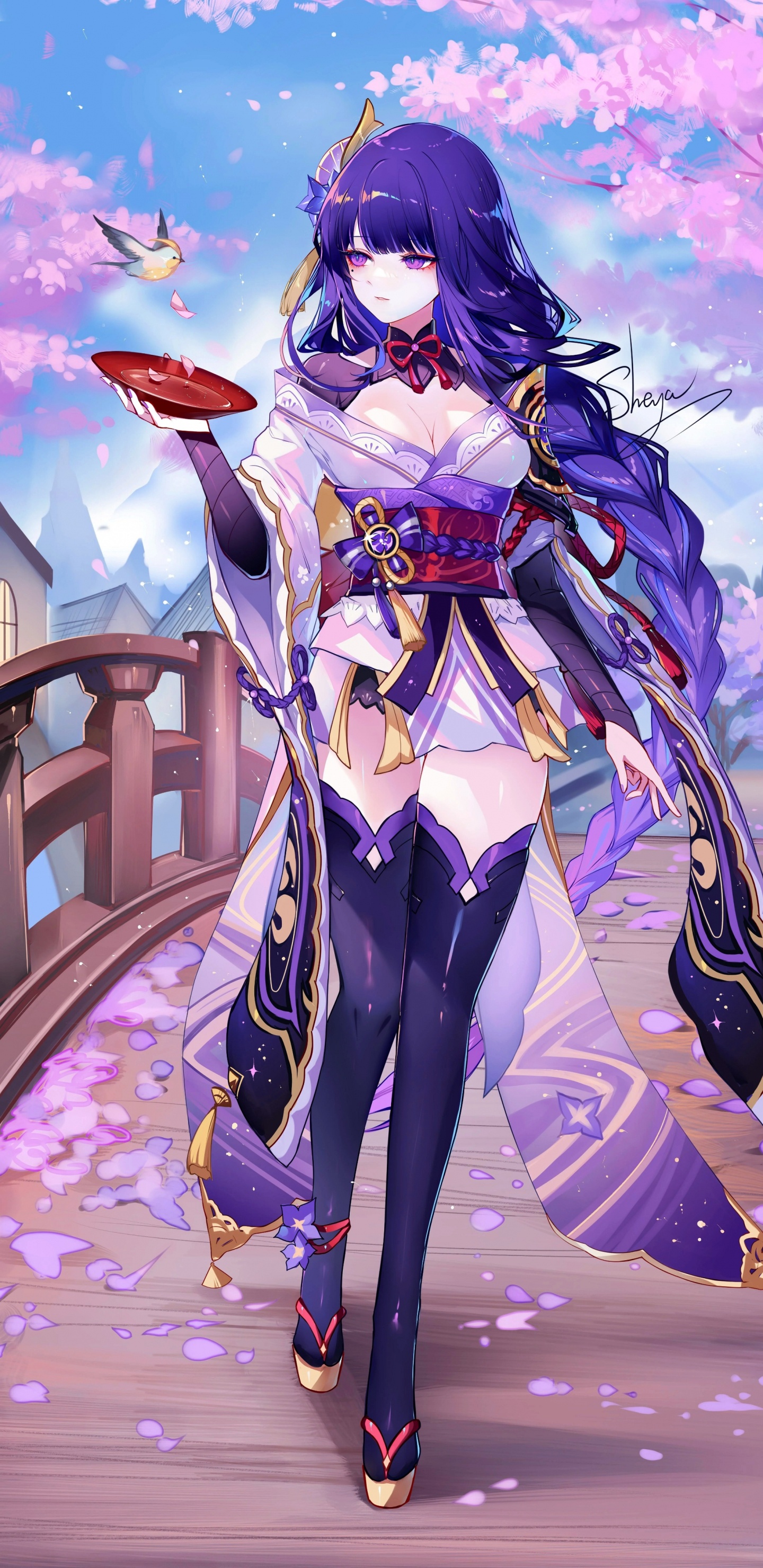 Обои аниме, sheya art genshin, аниме арт, арт, фан арт в разрешении 1440x2960