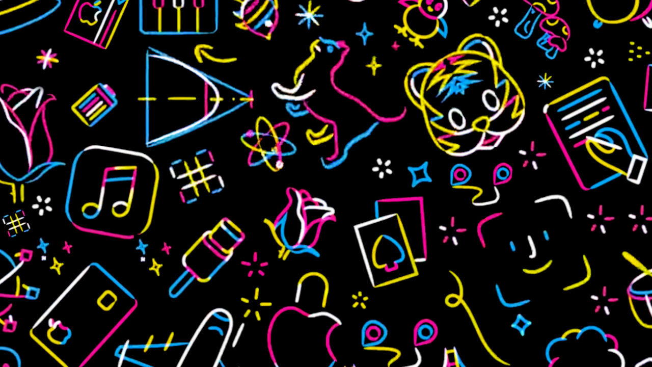 Обои яблоко принять к сведению, яблоко, AirPods, Примечания, арт в разрешении 1280x720