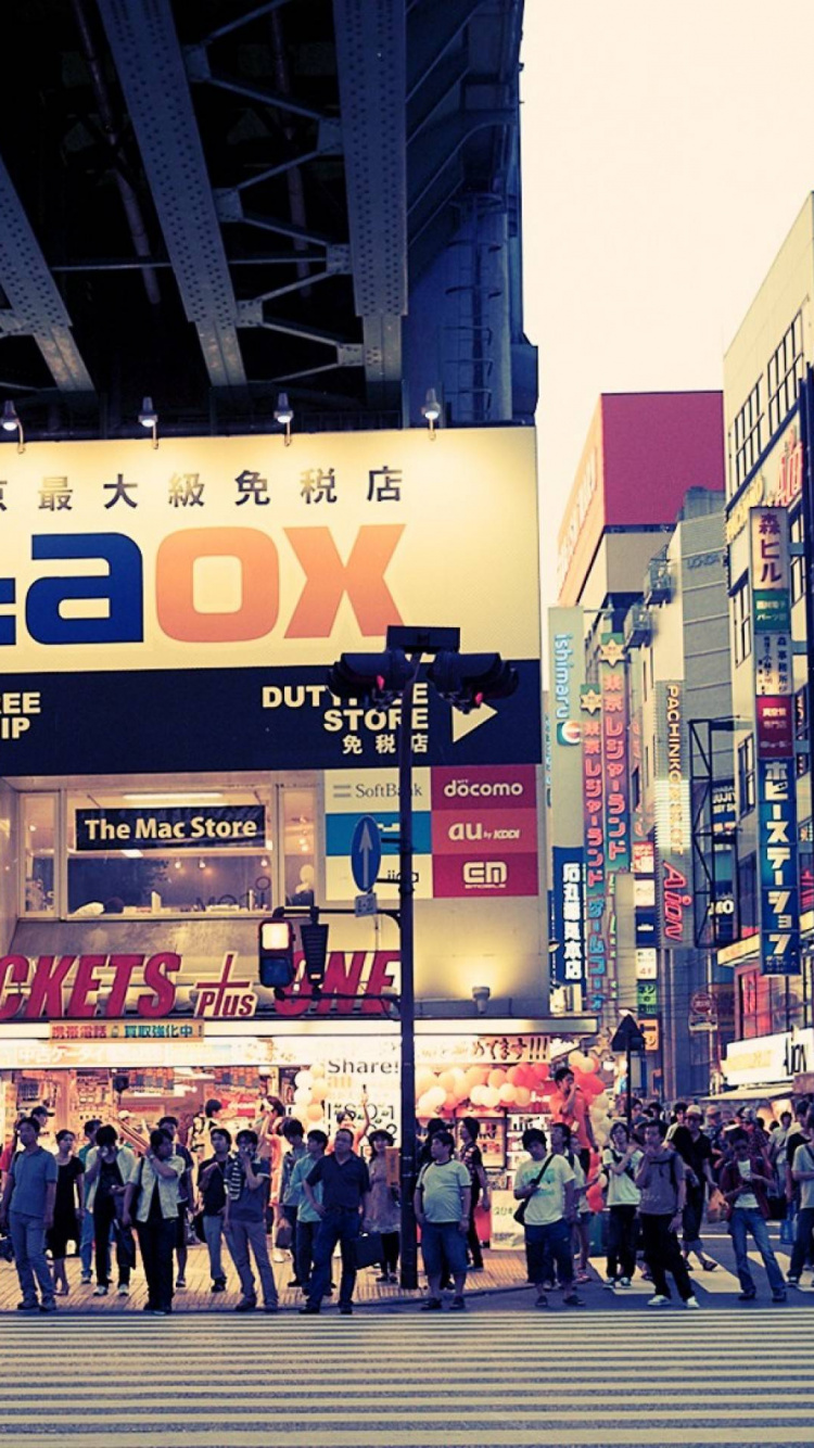 Обои Акихабара, городской район, город, метрополия, улица в разрешении 750x1334