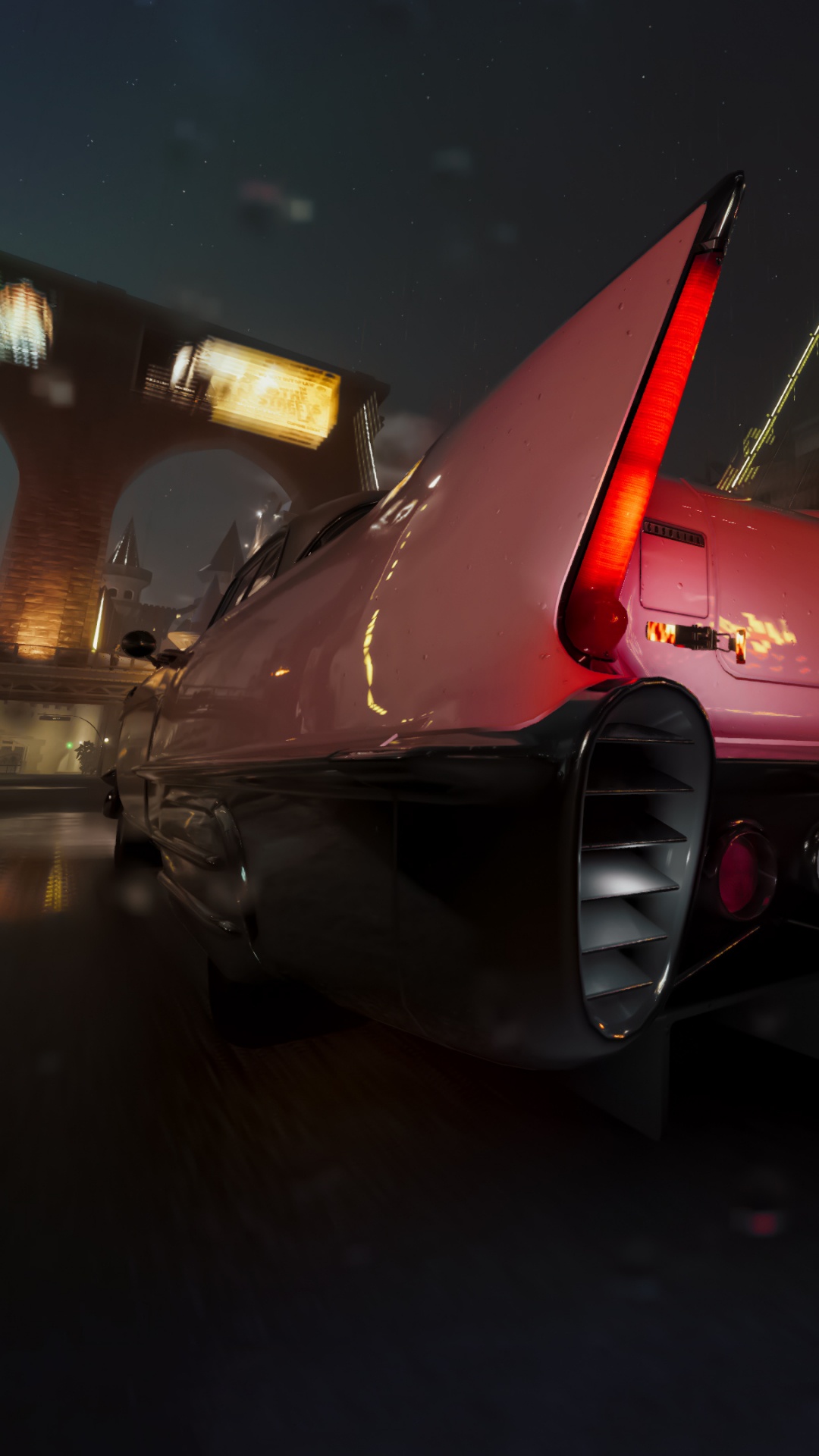 Обои ночь, авто, автомобильный экстерьер, автомобильное освещение, экипаж 2 в разрешении 1080x1920