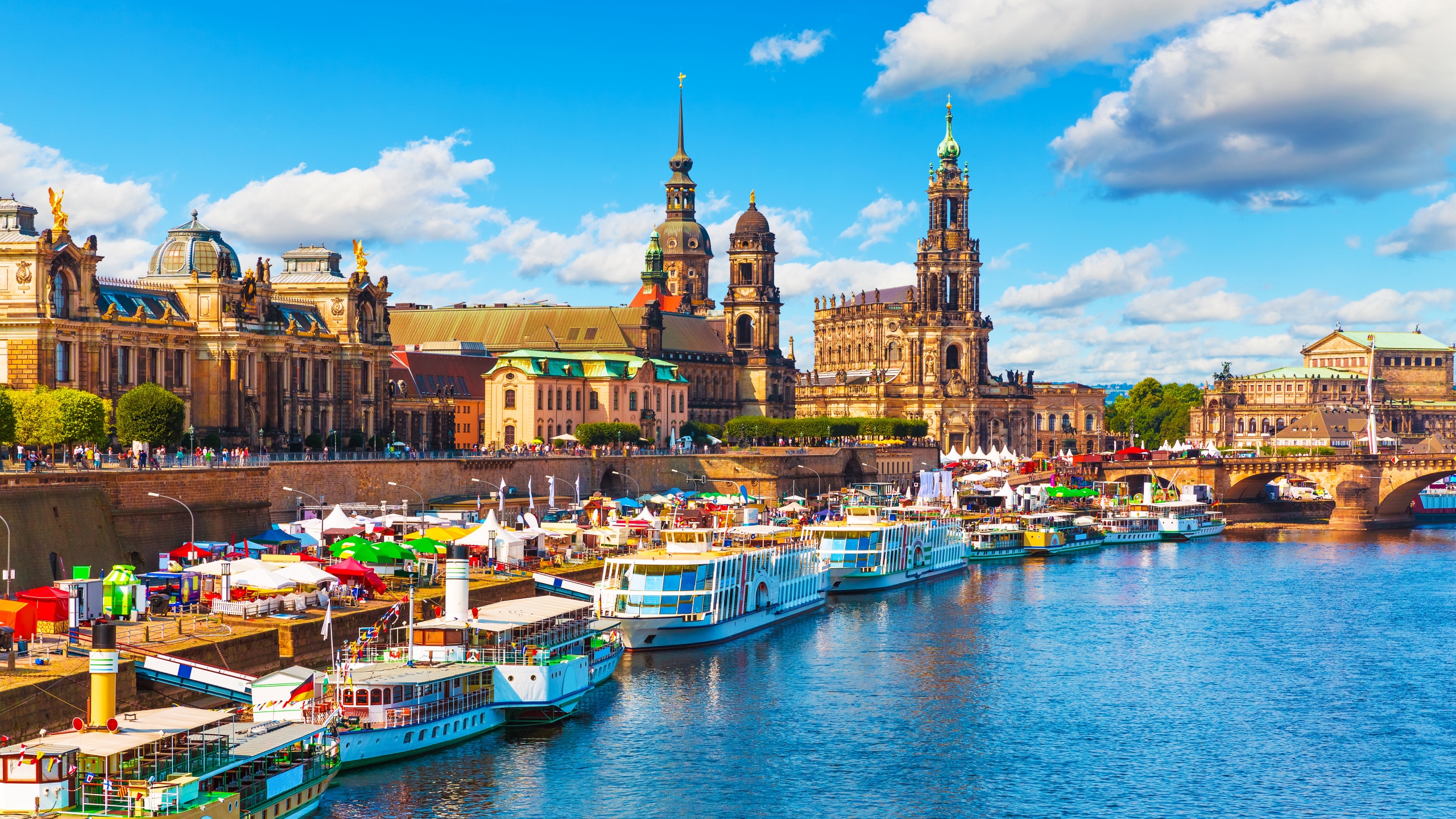 Обои Эльба, реки, перевозка воды, гавань, водный путь в разрешении 2560x1440