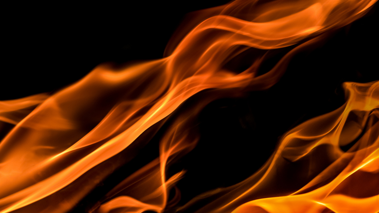 Обои пламя, огонь, тепло, Апельсин, свет в разрешении 1280x720