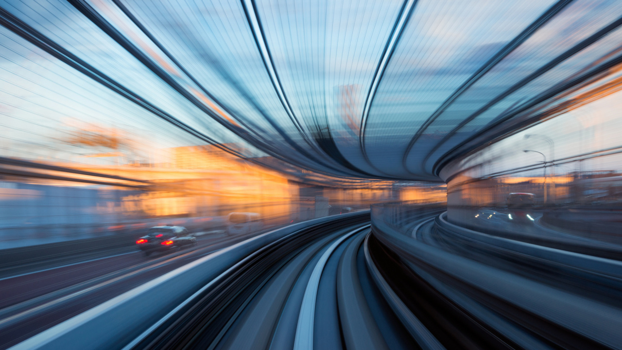 Обои синий, транспорт, магистраль, свет, линия в разрешении 1280x720