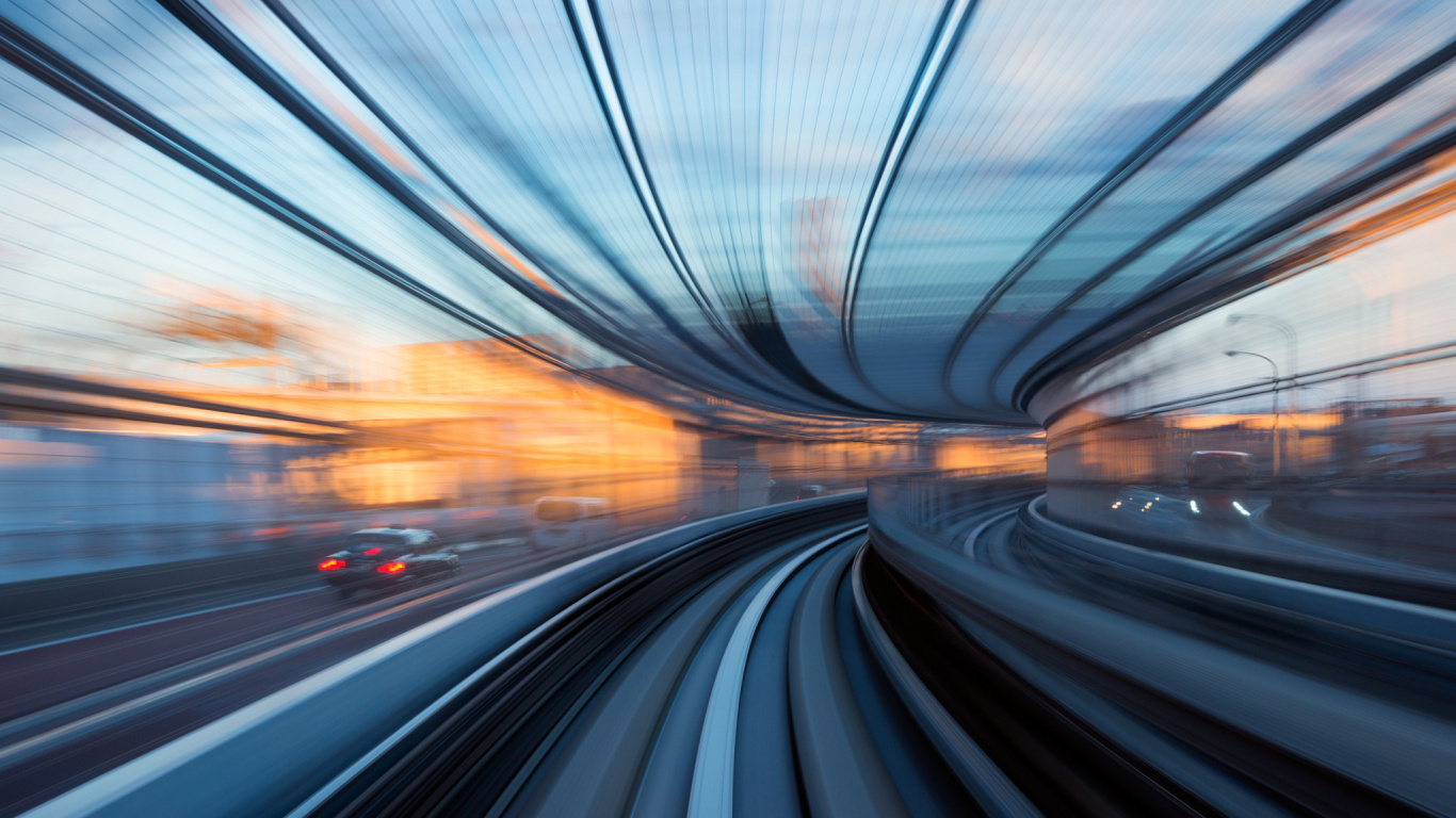 Обои синий, транспорт, магистраль, свет, линия в разрешении 1366x768