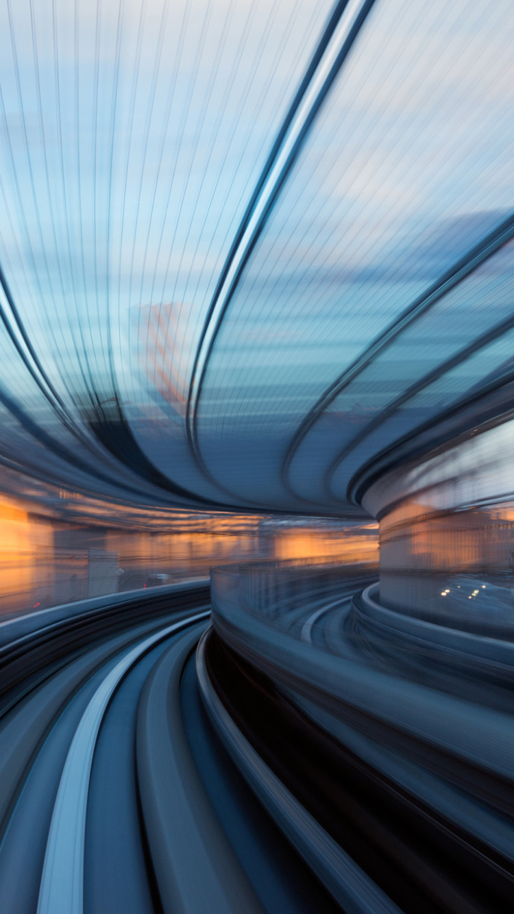 Обои синий, транспорт, магистраль, свет, линия в разрешении 750x1334