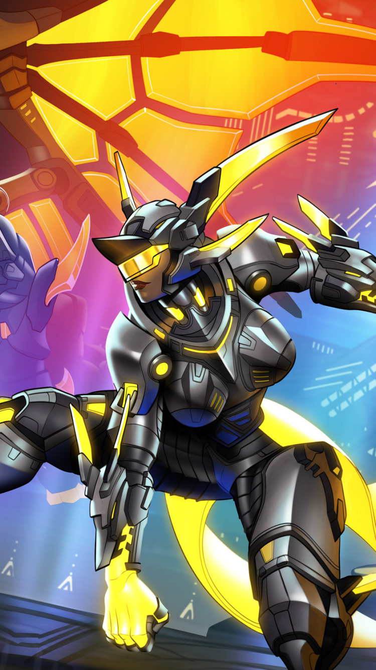 Обои Overwatch, Битвы проходят, шутер, меха, игры в разрешении 750x1334