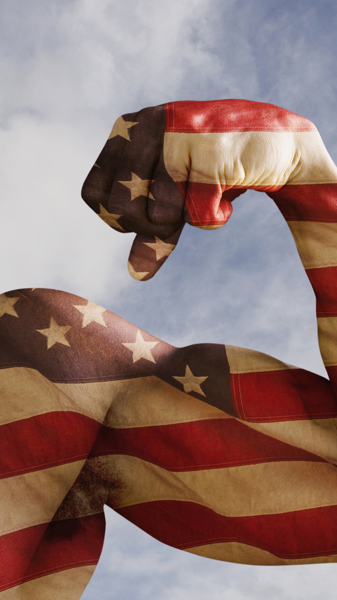 Обои Соединенные Штаты, красный цвет, флаг, облако, флаг Соединенных Штатов в разрешении 1080x1920