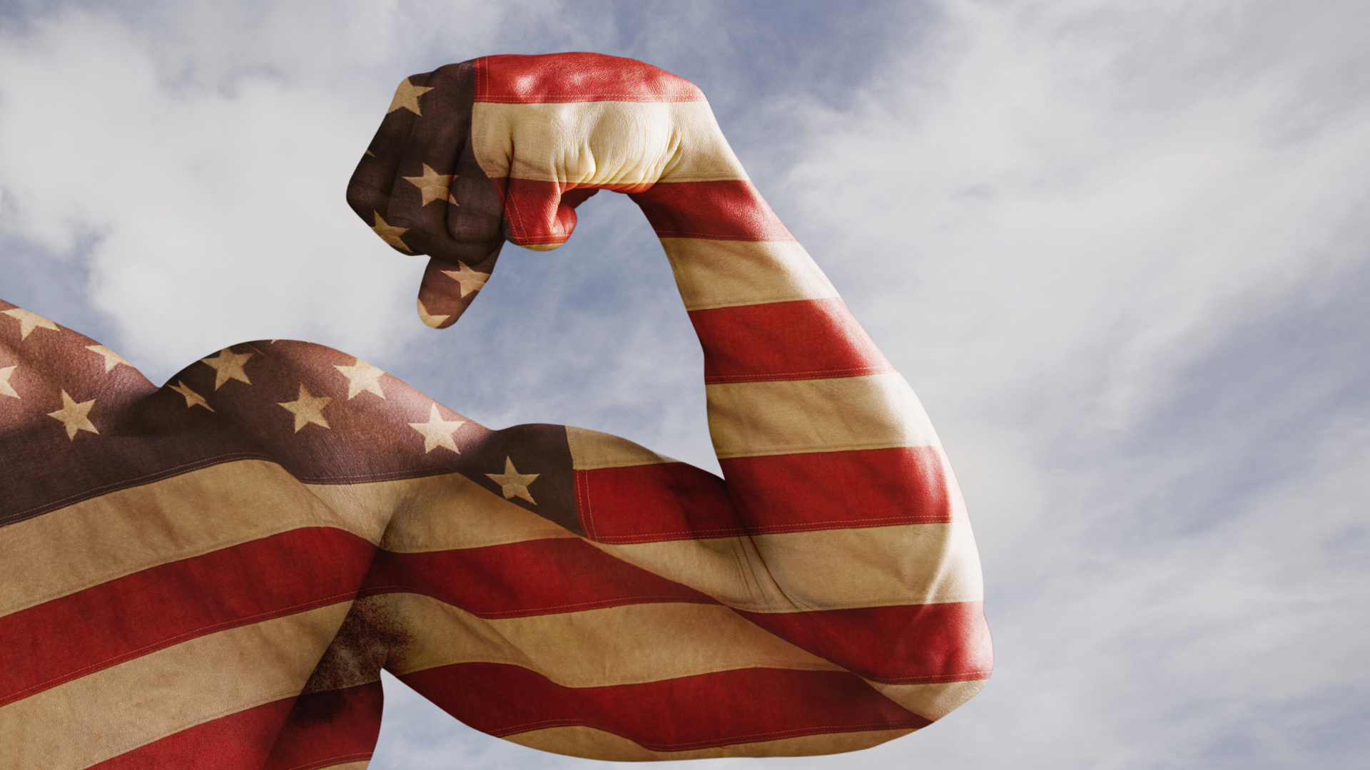 Обои Соединенные Штаты, красный цвет, флаг, облако, флаг Соединенных Штатов в разрешении 1920x1080