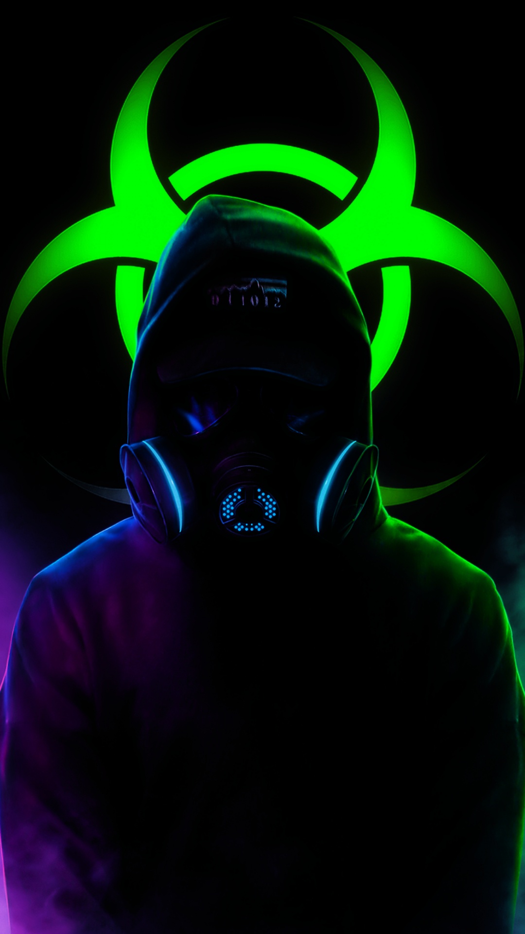 Обои амолед, OLED, свет, зеленый, шапка в разрешении 1080x1920