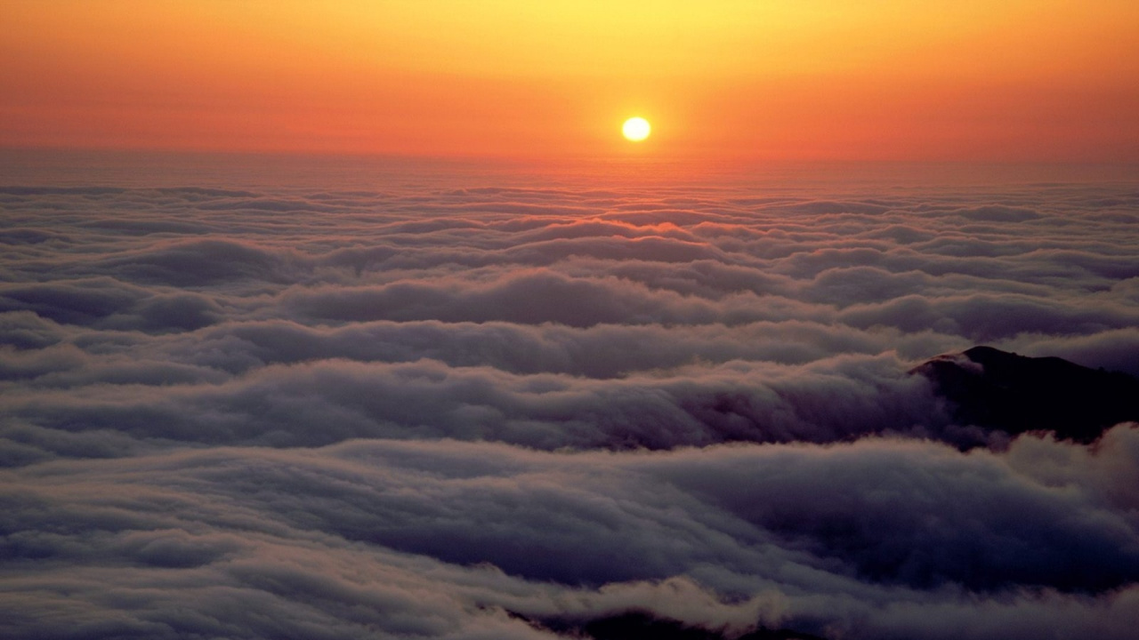 Обои облако, горизонт, атмосфера, послесвечение, утро в разрешении 1280x720