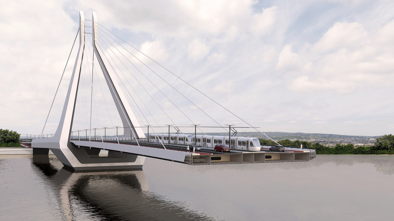 Обои новый Будапештский мост, UNStudio, мост, архитектура, вантовый мост в разрешении 1280x720