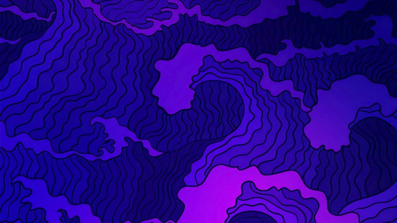 Обои японская волна аннотация, японский, лазурный, Аква, арт в разрешении 1280x720