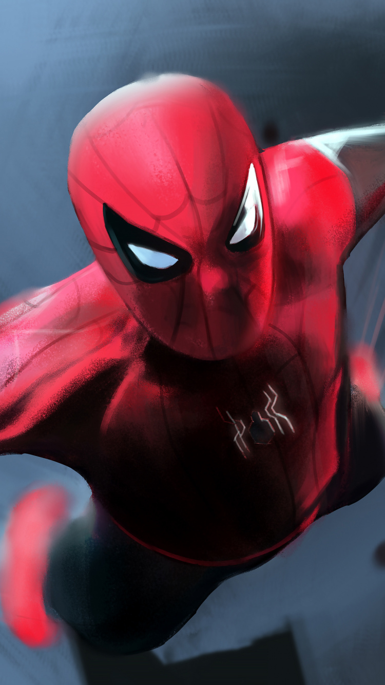 Обои человек-паук, Человек-паук Возвращение домой, Железный человек, красный цвет, супергерой в разрешении 750x1334