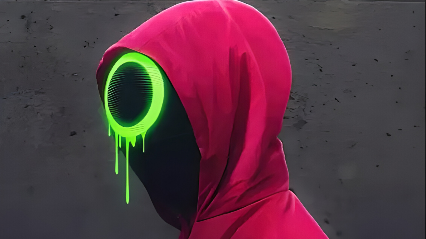 Обои визуальное искусство, игра в кальмара, графический дизайн, иллюстрация, рукав в разрешении 1366x768